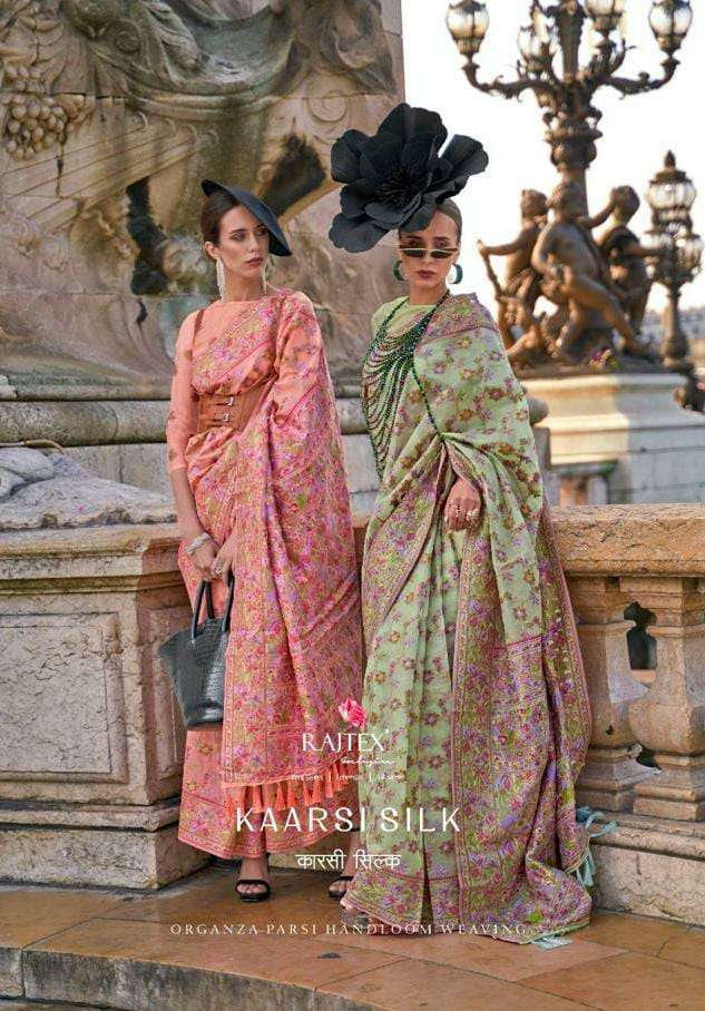 KAARSI SILK SERIES 346001 TO 346010 BY RAJTEX FABRICS ORGANZA HANDLOOM SAREES