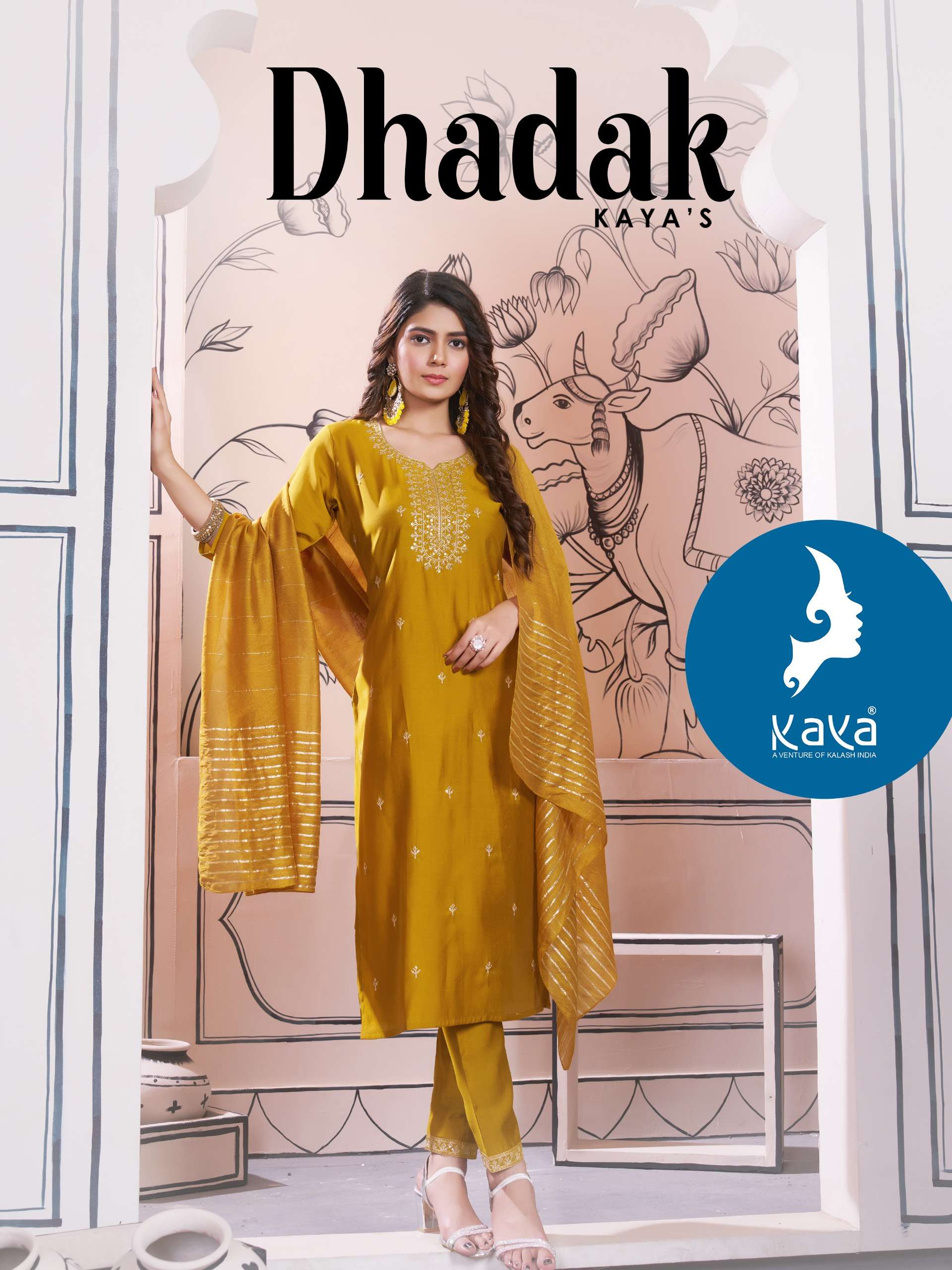 DHADAK SERIES 01 to 08 by Kaya KURTI BOTTOM DUPPATA COLLECTION MANUFACTURER SURAT 