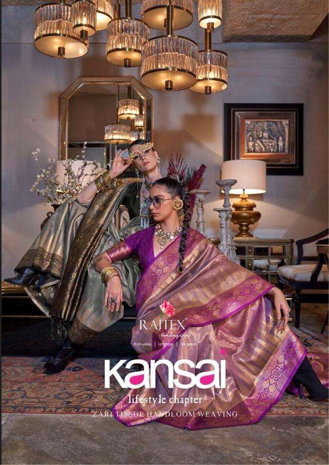 KANSAI SILK SERIES 393001 TO 393006 BY RAJTEX ZARI TISSUE HANDLOOM WEAVING SAREES