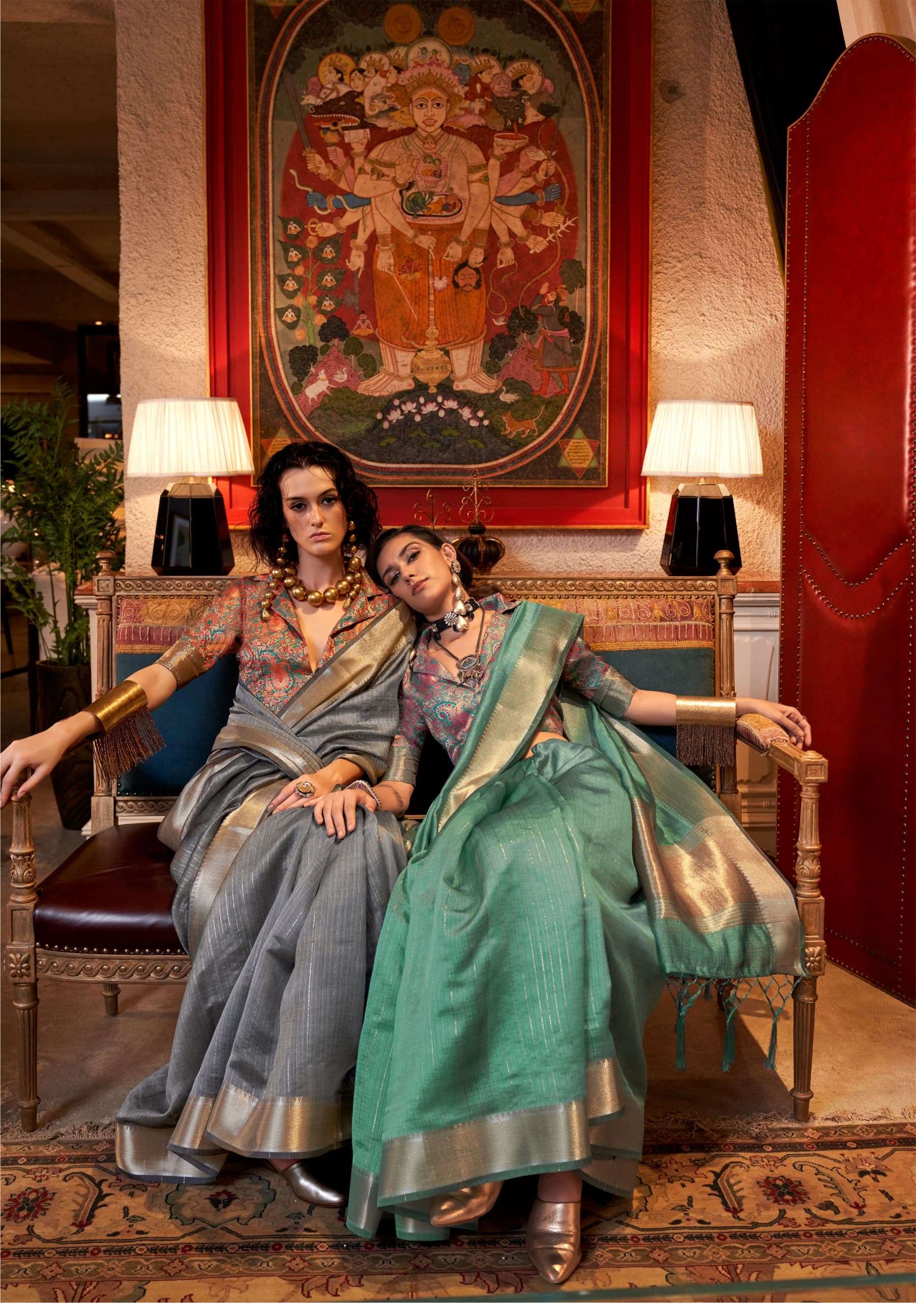 KNOORIE SERIES 394001 TO 394006 BY RAJTEX HANDLOOM CHIFFON SAREE 