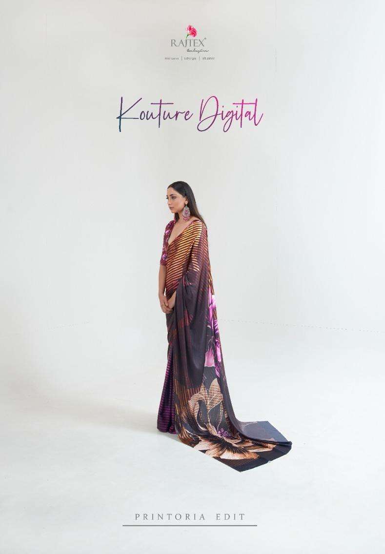 KOUTURE DIGITAL series 168001 to 168011 by RAJTEX PRINTORIA DIGITAL EDITED SILK SAREE