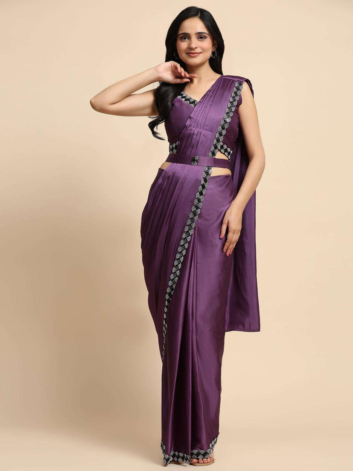 NEW DESIGN 102096 READYMADE PARTY WEAR SAREE