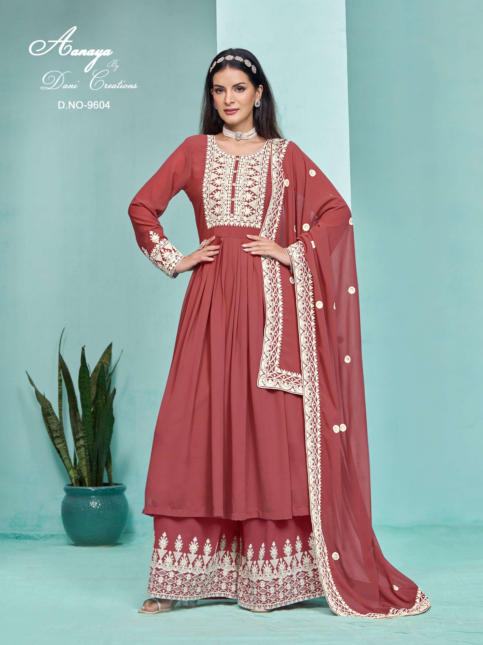 anaya  Vol 196 series 9600 by Dani creation  FAUX GEORGETTE suit collection manufacturer surat 