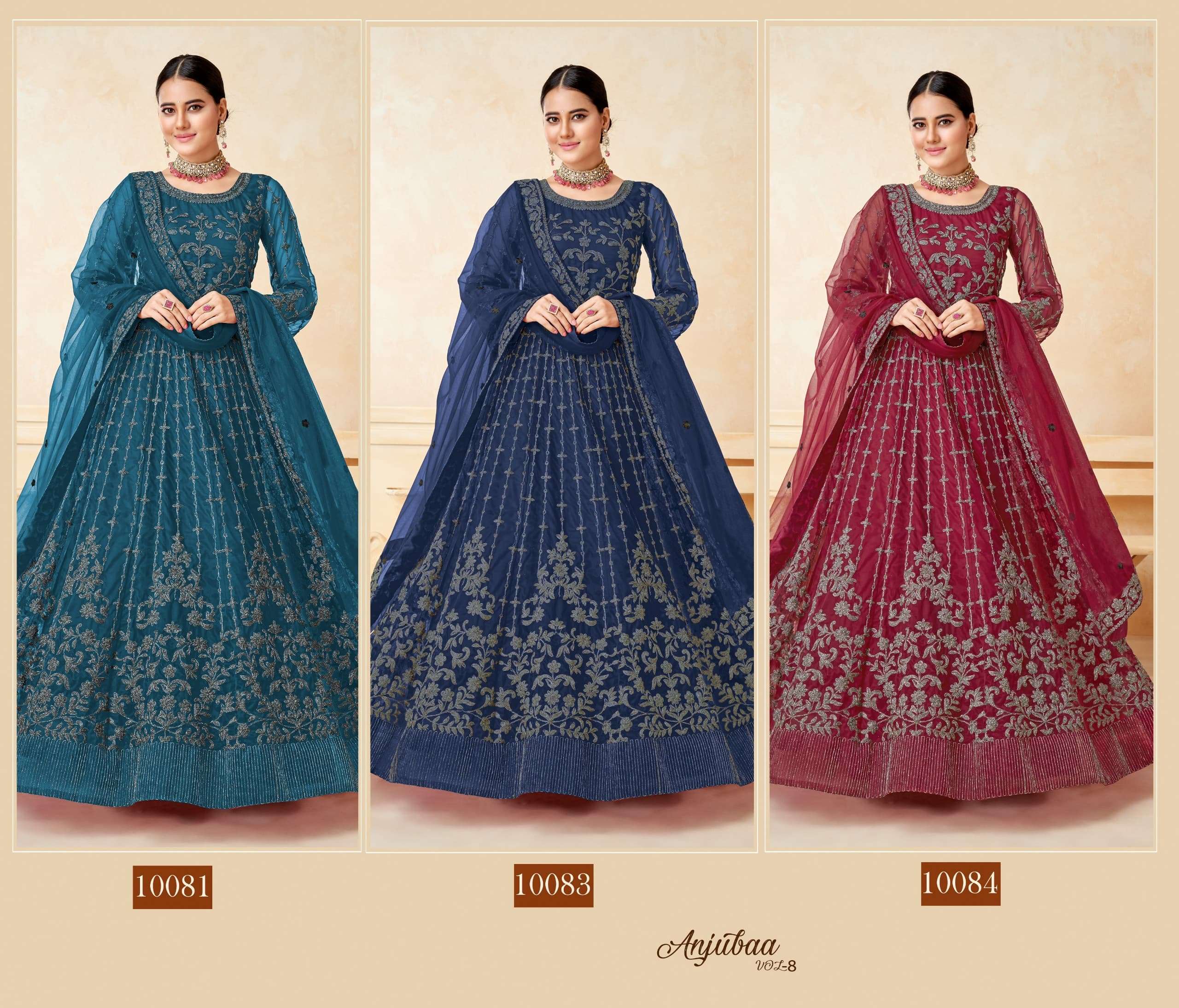 Anjuba vol 8 series 10081 to10084 by wedding gown collection manufactur surat 