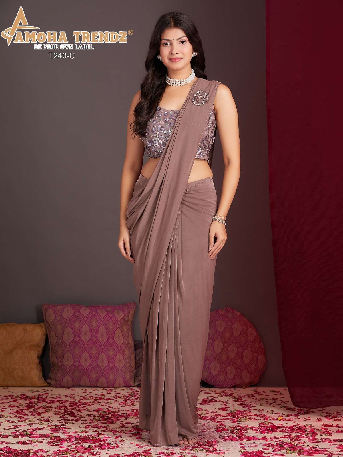 DESIGN NO T240 by amoha trendz READY TO WEAR saree creation manufacturer surat a