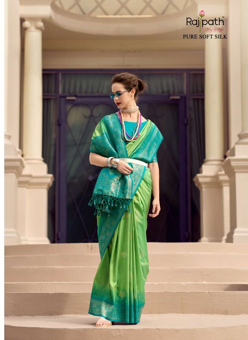 White Mnago Series 660001 to 660008 by Rajpath silk saree collection manufacturer surat 