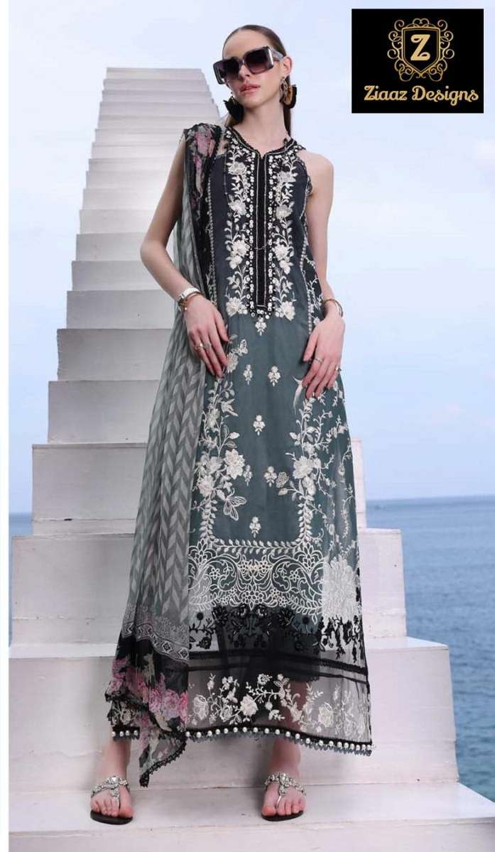 Ziaaz Designs code  495A and B Georgette  beautiful suit collection manufacturer surat 