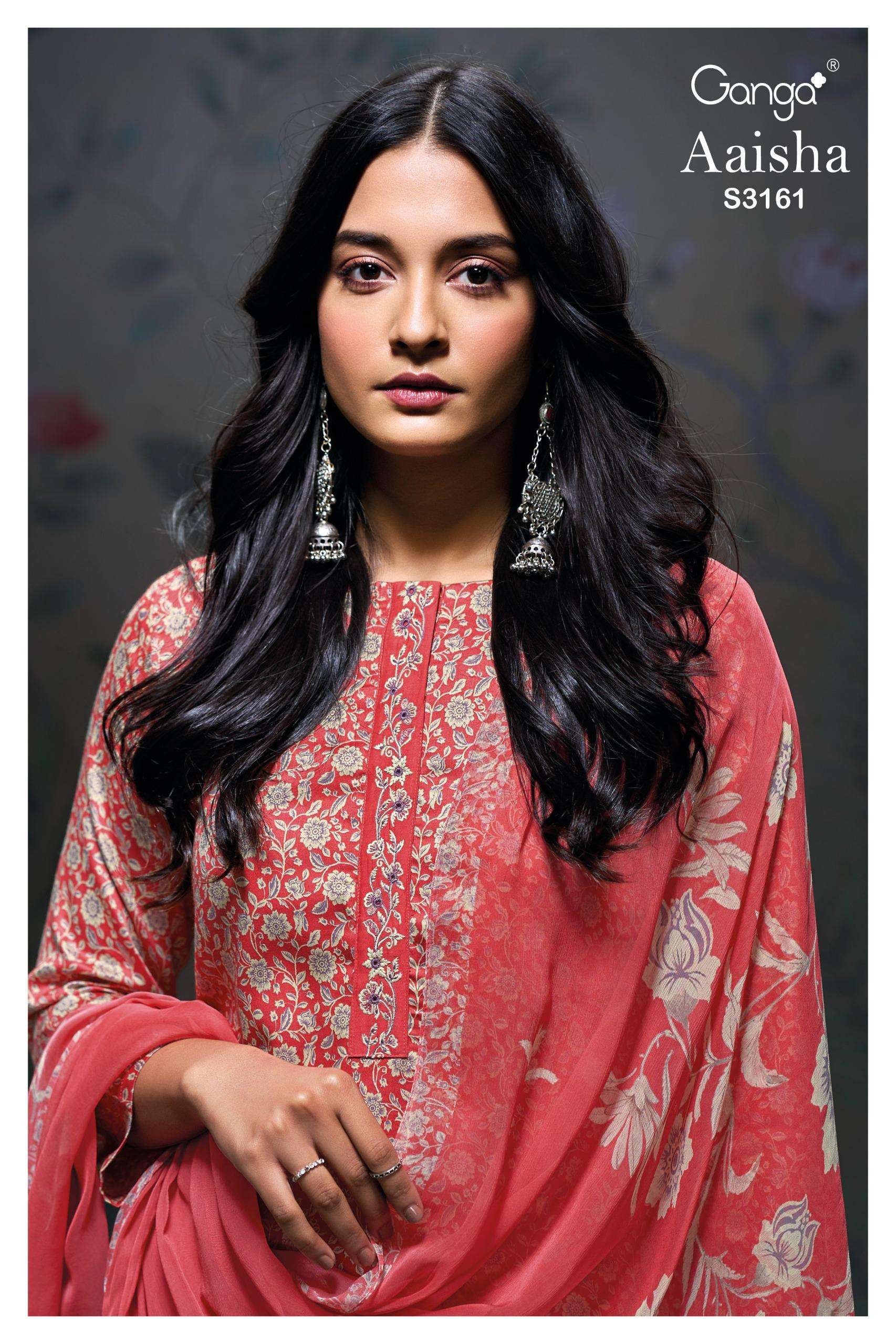 AAISHA 3161 by GANGA COTTON suit collection manufacturer surat 