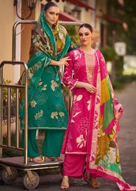 AALIYAH by KARACHI PRINTS JAM SATIN print suit collection manufacturer surat 