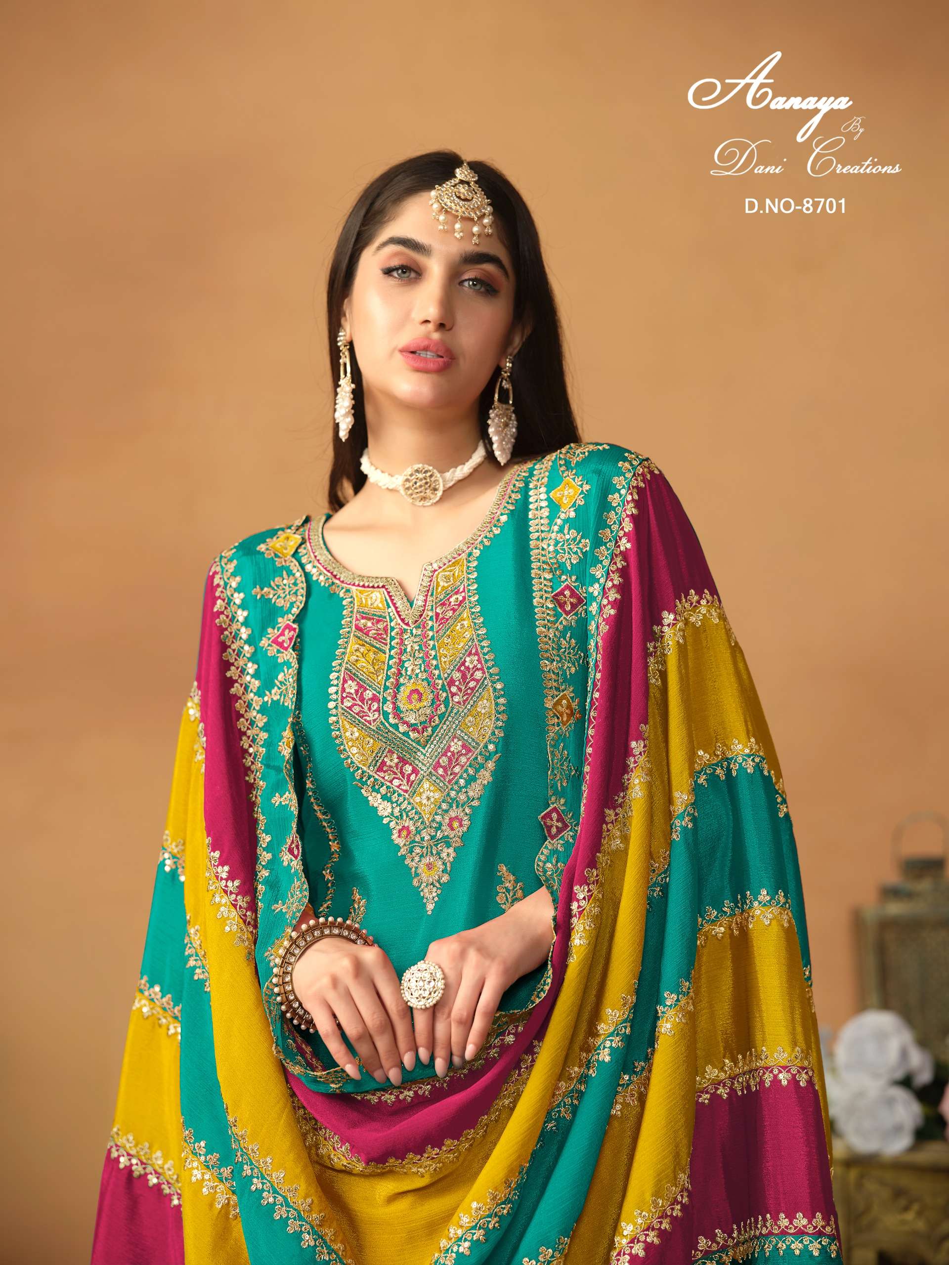 AANAYA VOL 187  By Dani creation Chinon Silk suit collection manufacturer surat 