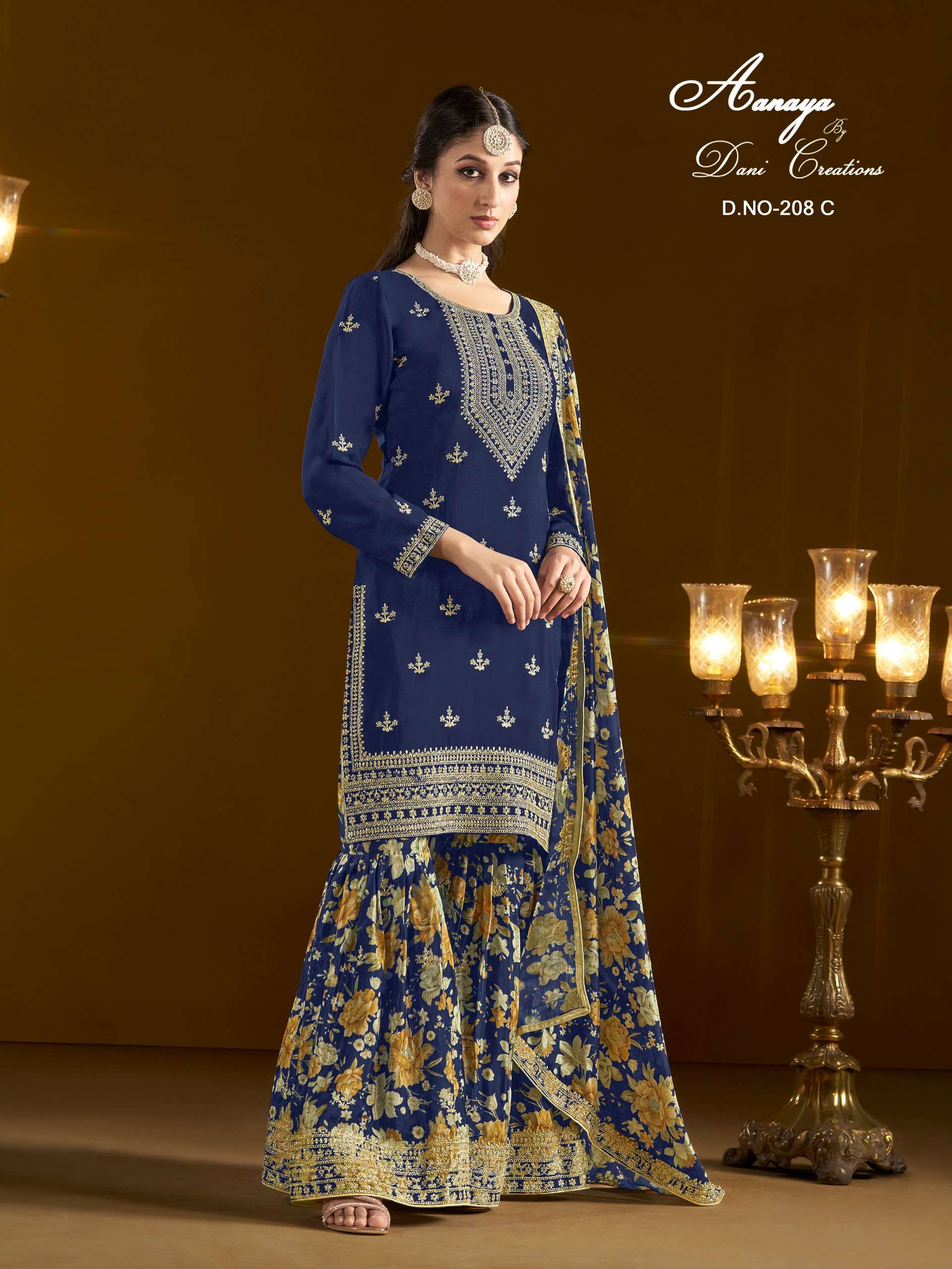 AANAYA VOL 208 by  Dani creation PLAZO suit collection manufacturer surat 