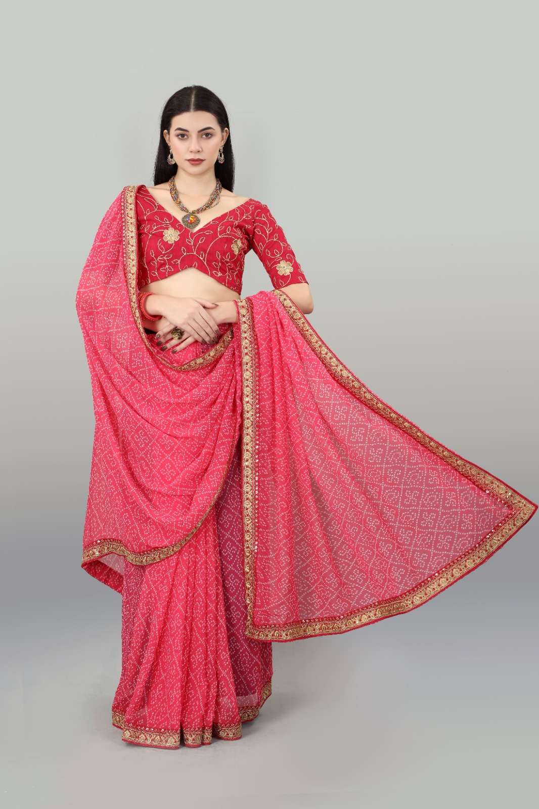 bandhani Soft Georgette  Printed saree collection manufacturer surat 