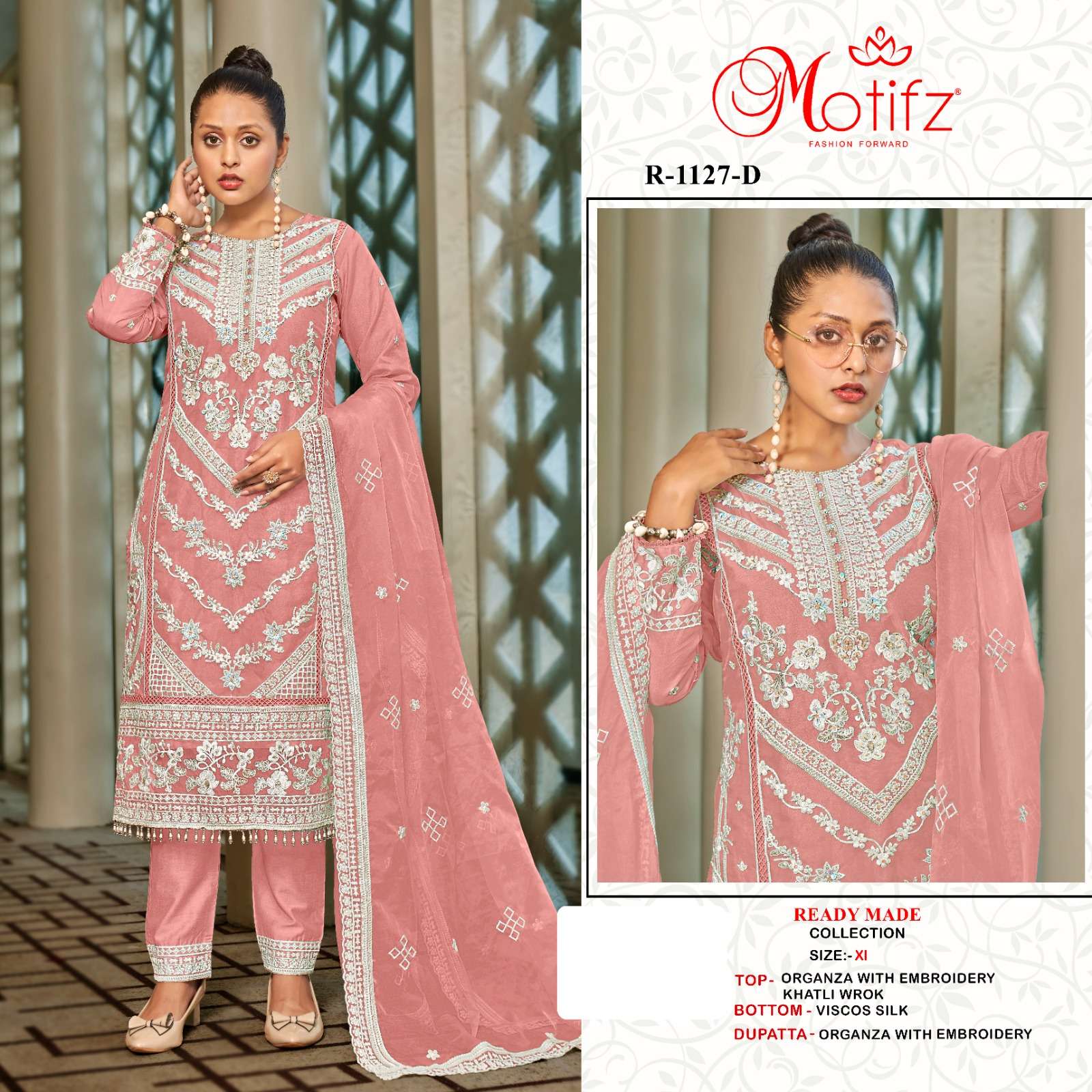 D no-R 1127  by motifz orgnaza kurti collection manufacturer surat 