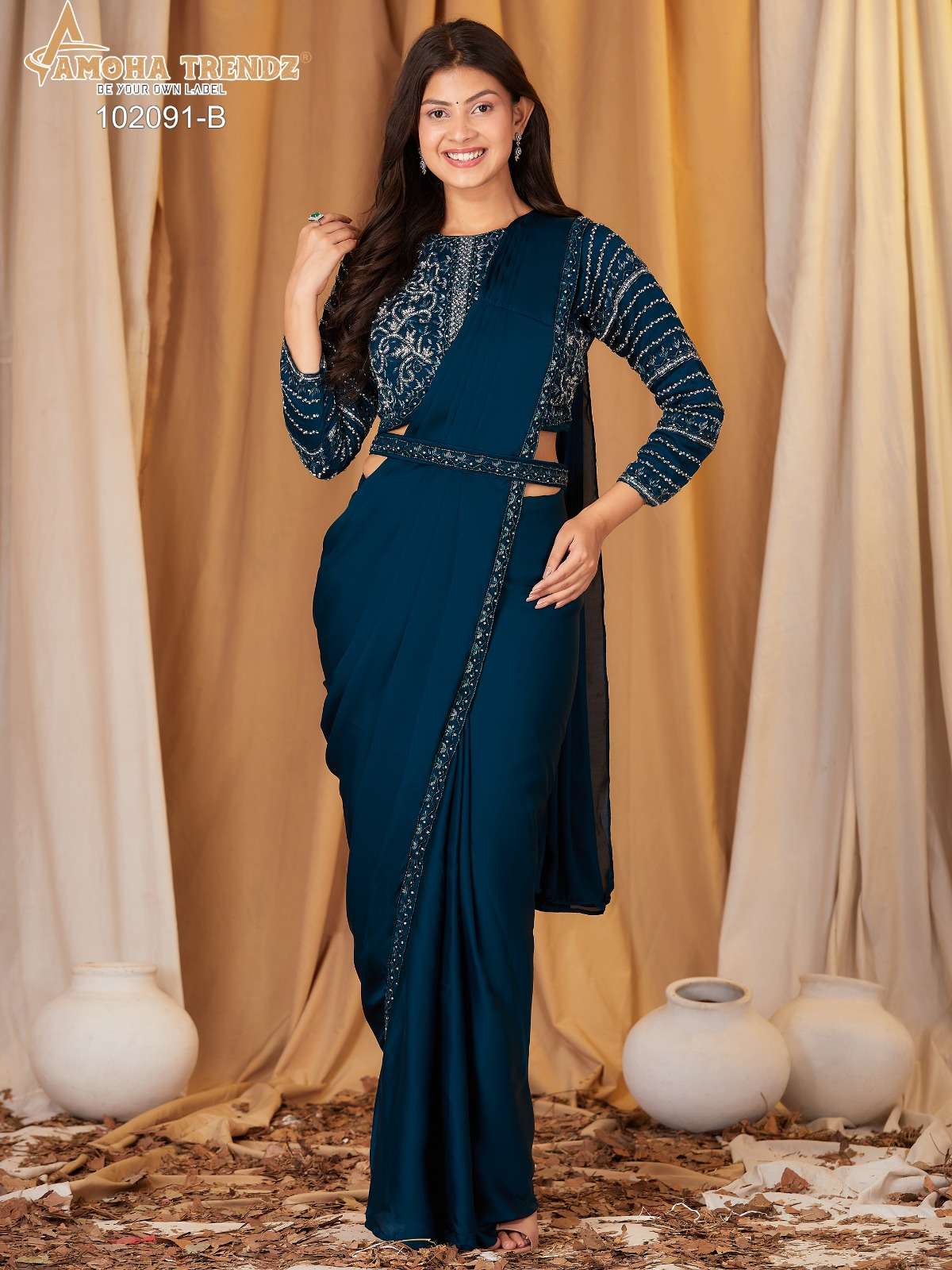 DESIGN NO 102091 By amoha trendz saree collection manufacturer surat 