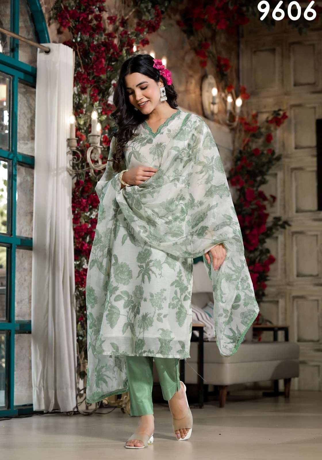 DESIGN NO 9606 KHAZANA SUIT by LABEL KHOJ Digital print kurti collection manufacturer surat 