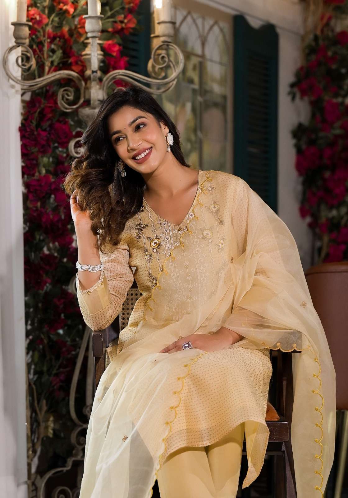 DESIGN NO 9607 KHAZANA SUIT by  LABEL KHOJ Chanderi Silk  Kurti collection manufacturer surat 