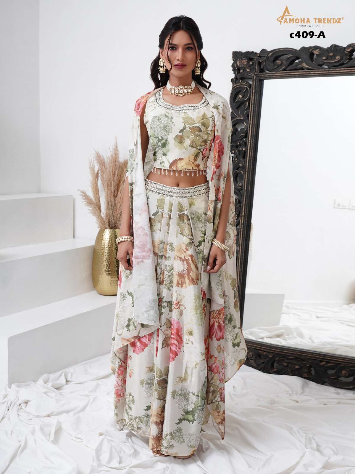 DESIGN NO C409  READYMADE CROP TOP by amoha trendz suit Collection manufacturer surat 