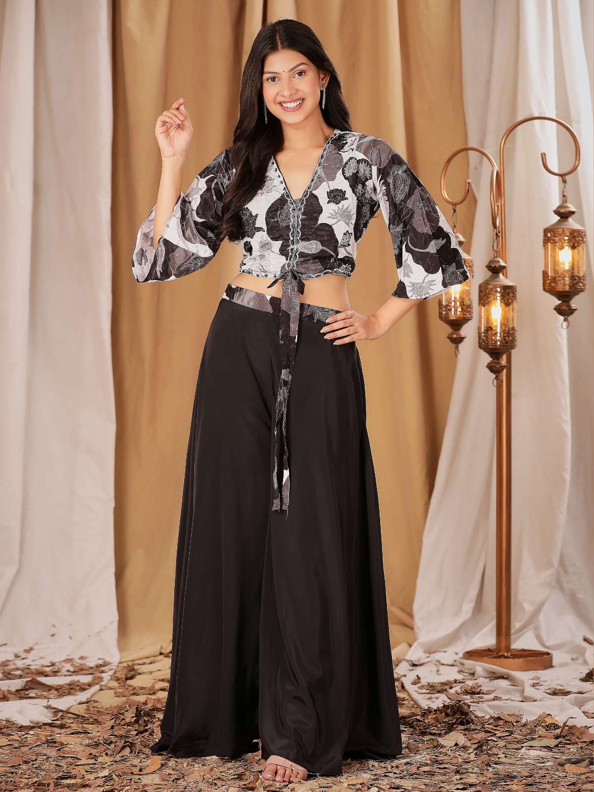 DESIGN NO C709 by  Amoha trendz READYMADE  CROP TOP PLAZZO suit collection manufacturer surat 