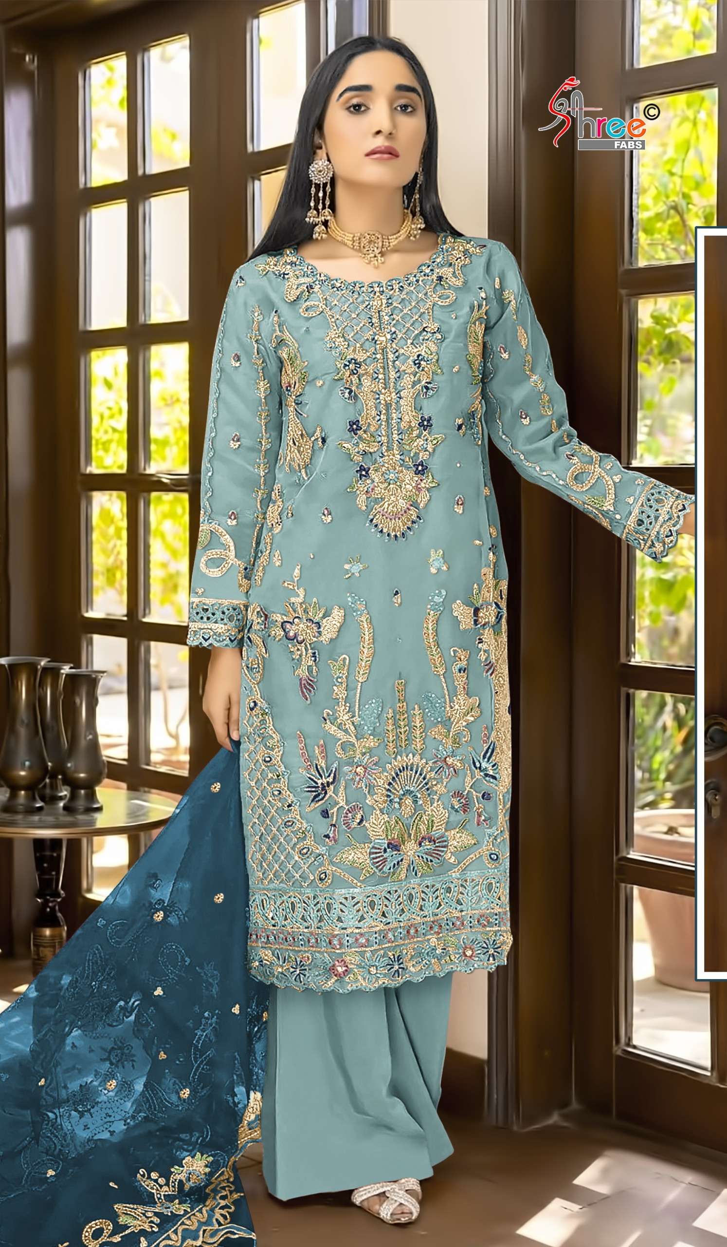 DESIGN NO K 1980 colour by shree fab Heavy organza suit collection manufacturer surat 