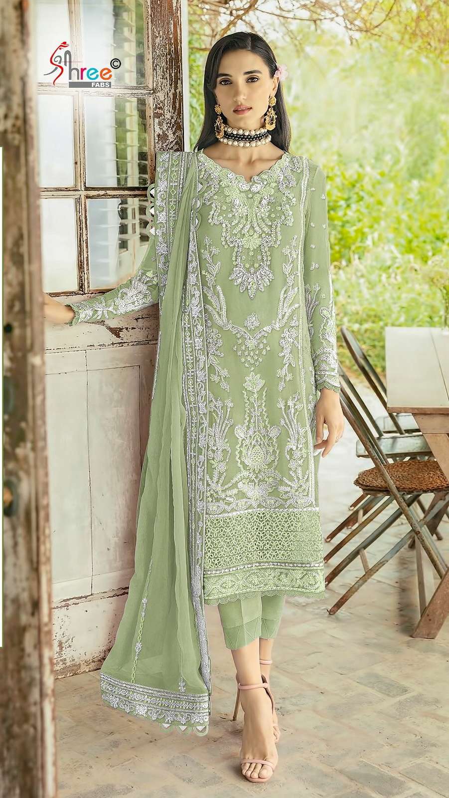 DESIGN NO k 5102 by  shree fab faux georgette suit collection manufacturer surat