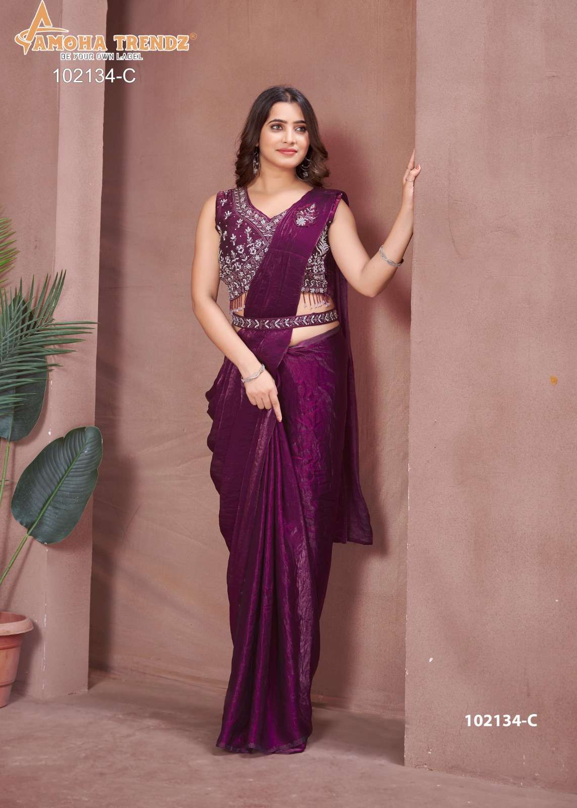 DESIGN NO102134 by amoha trendz READY TO WEAR SAREES collection manufacturer surat 