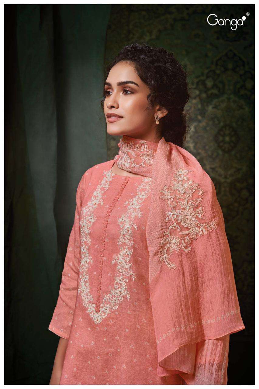DVITI 2728 by ganga  LINEN printed suit collection manufacturer surat 