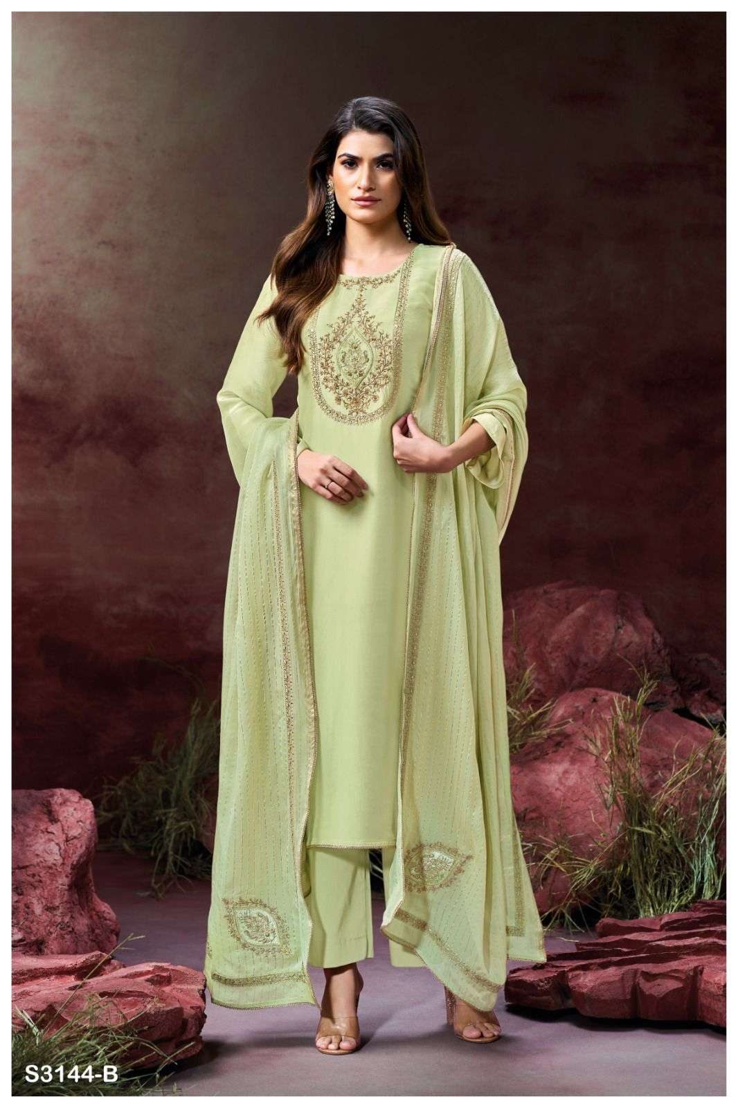 DYUTI 3144 by GANGA SATIN silk suit collection manufacturer surat 