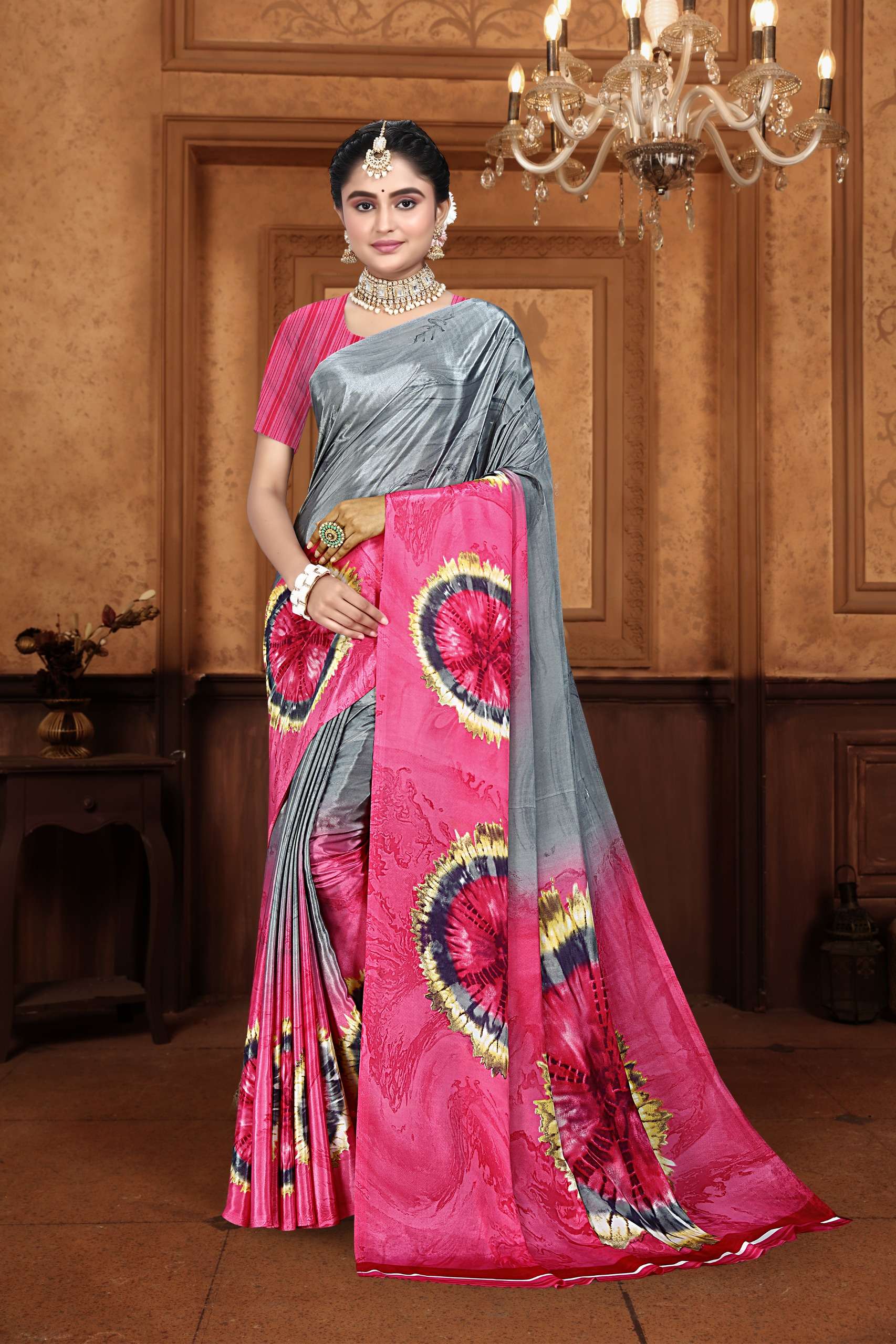 Italiya Series  9658A To 9658F Crape Silk  saree collection manufacturer surat 