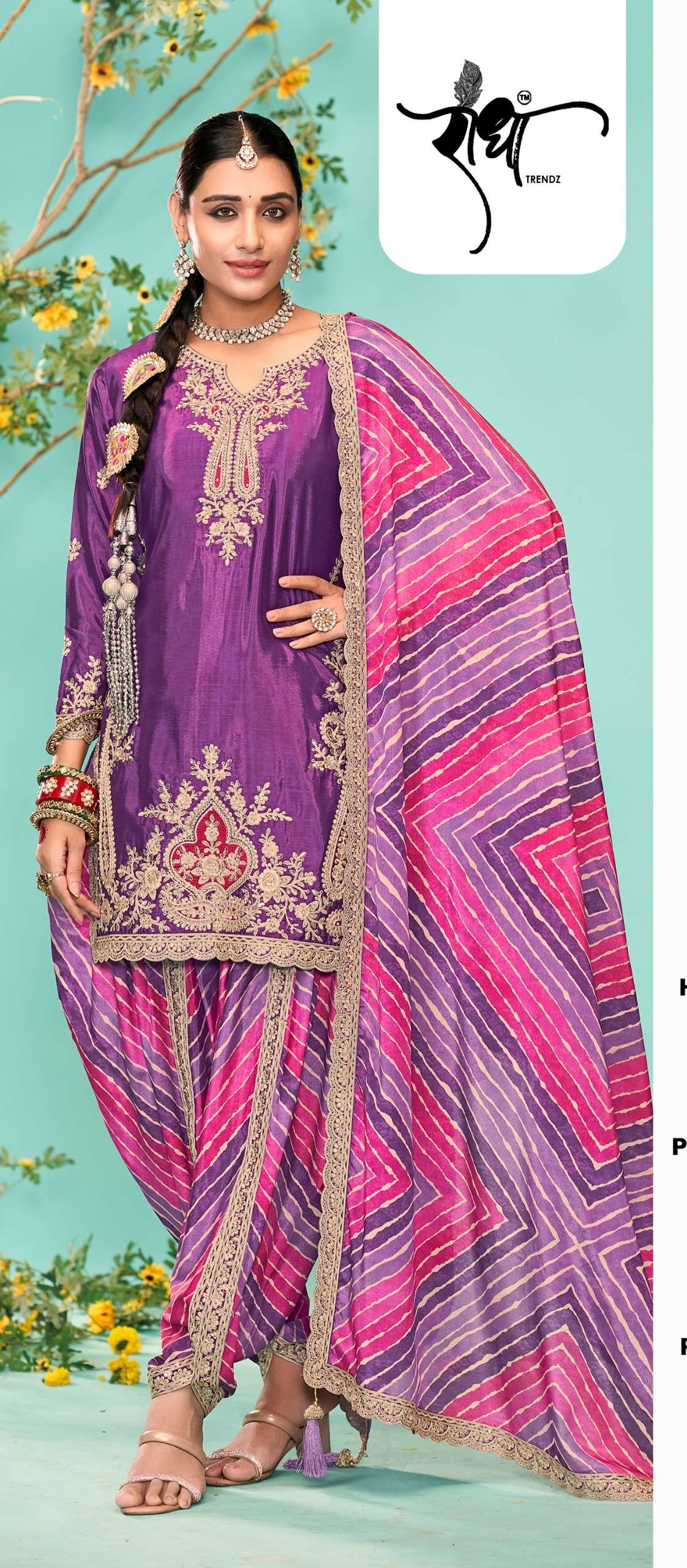 JASPREET by RADHA TRENDZ HEAVY PREMIUM chinon suit collection manufacturer surat 