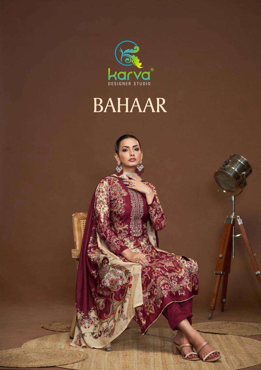 KARVA DESINER STUDIO by BAHAAR suit collection manufacturer surat 