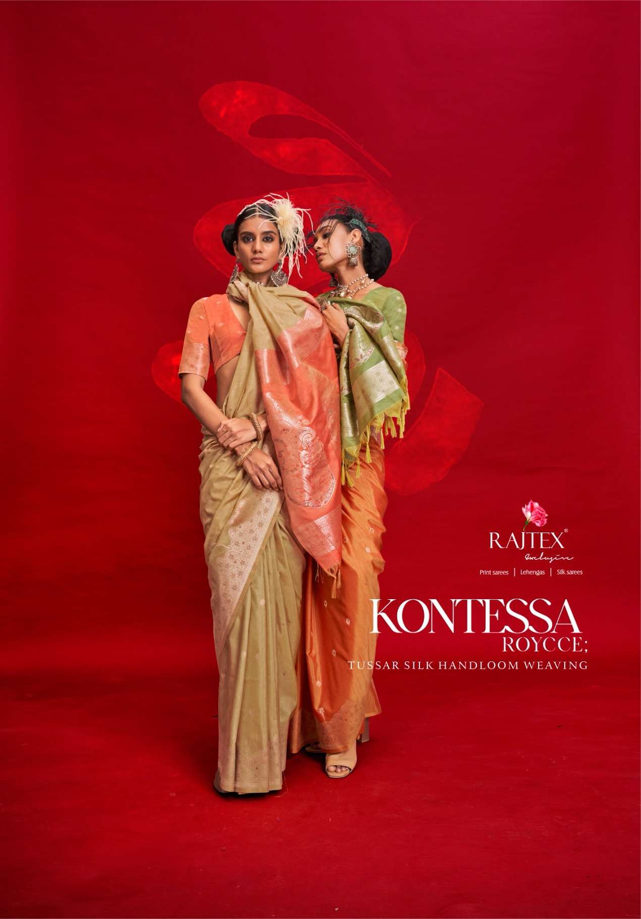 Krystal Roycce Series  398001 TO 398006 by  Rajtex Tussar Silk saree collection manufacturer surat 