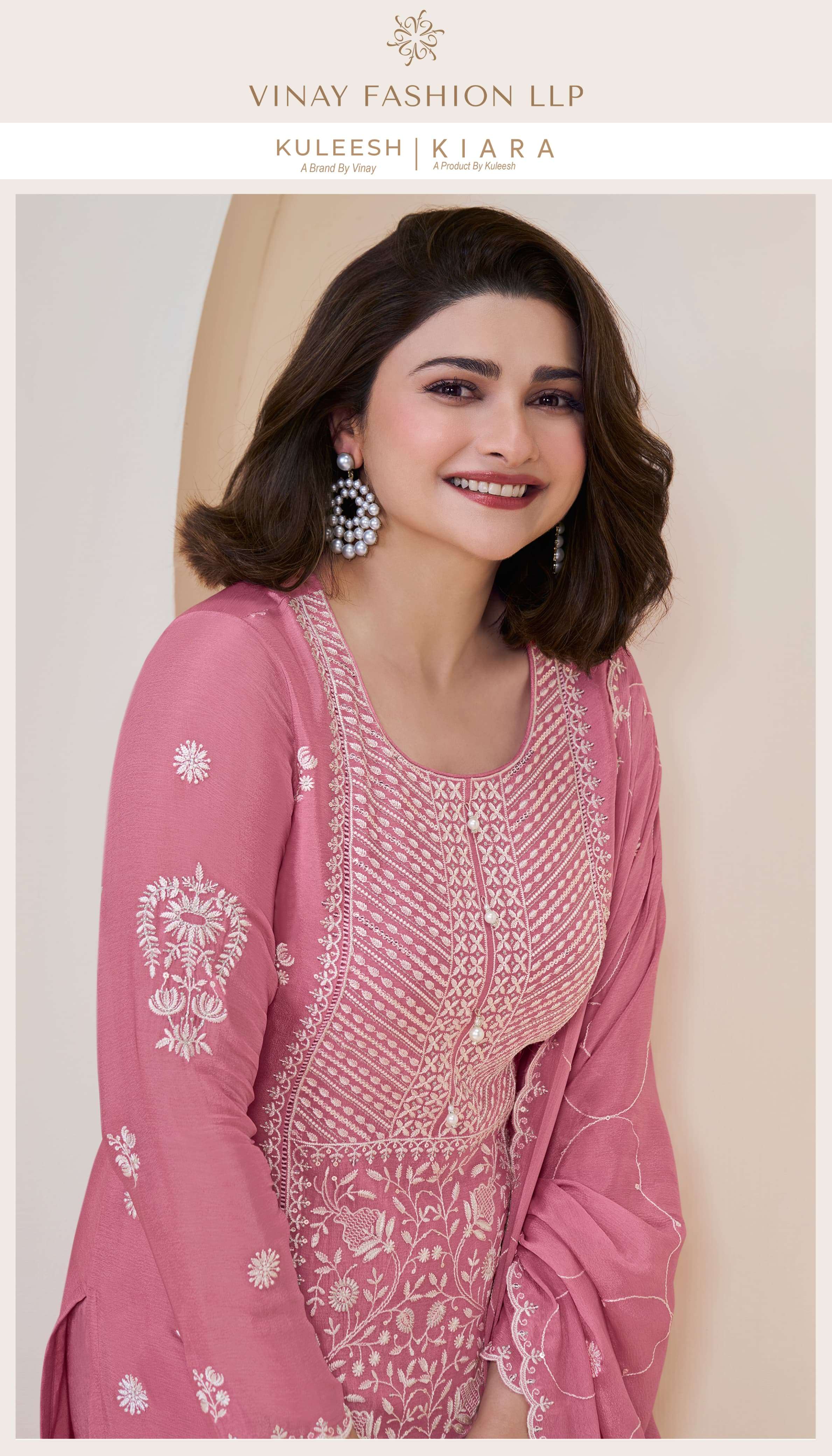 KULEESH KIARA by Vinay fashion CHINON suit collection manufacturer surat 