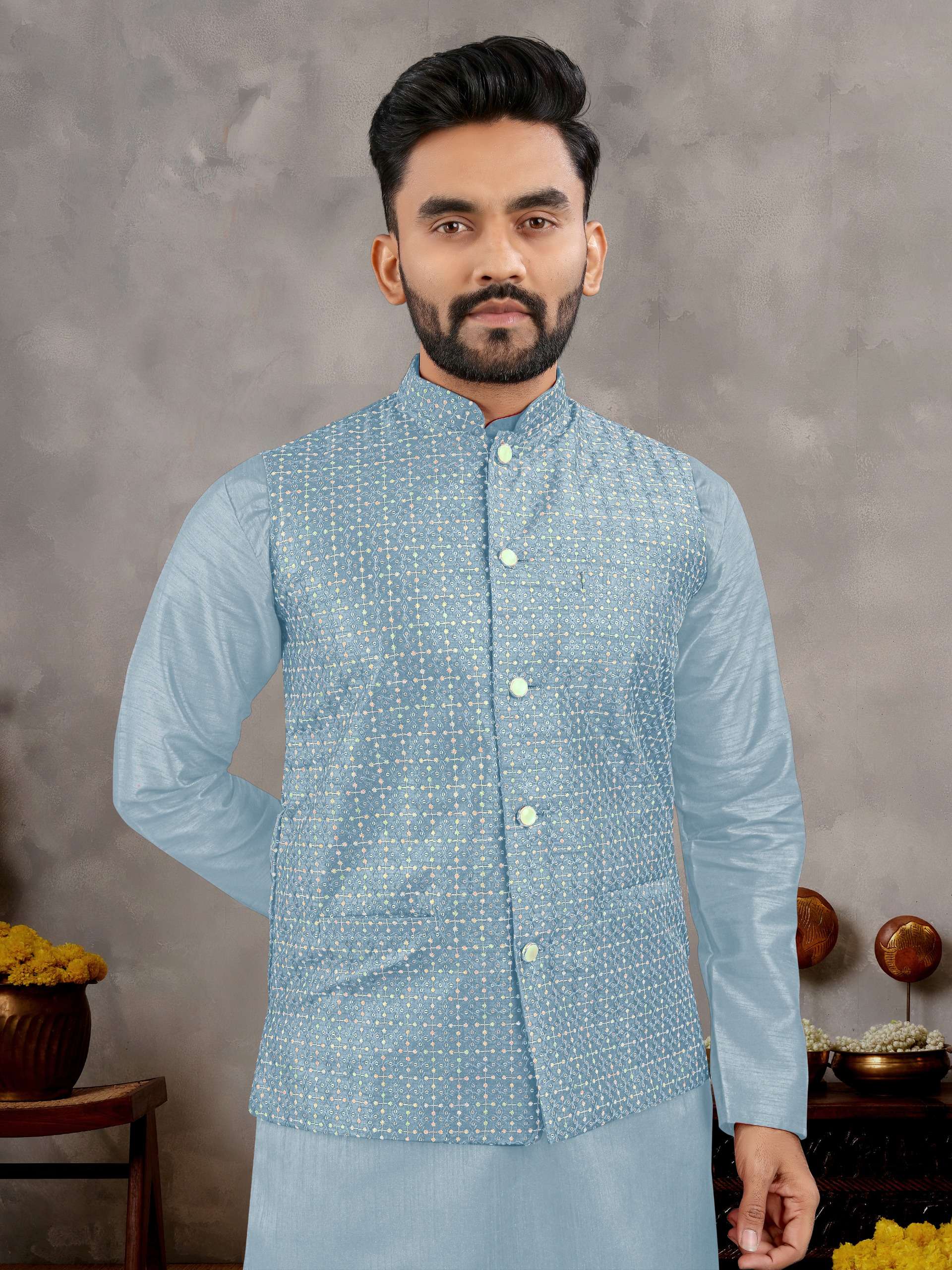 MANYAVAR V 3  KurtaPant Koti suit  collection manufacturer  Surat 