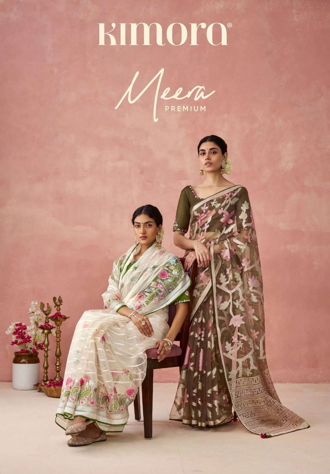 MEERA PREMIUM VOL 15  SERIES  17041 TO 17051 by KIMORA Organza Beautiful Printed Saree collection ma...