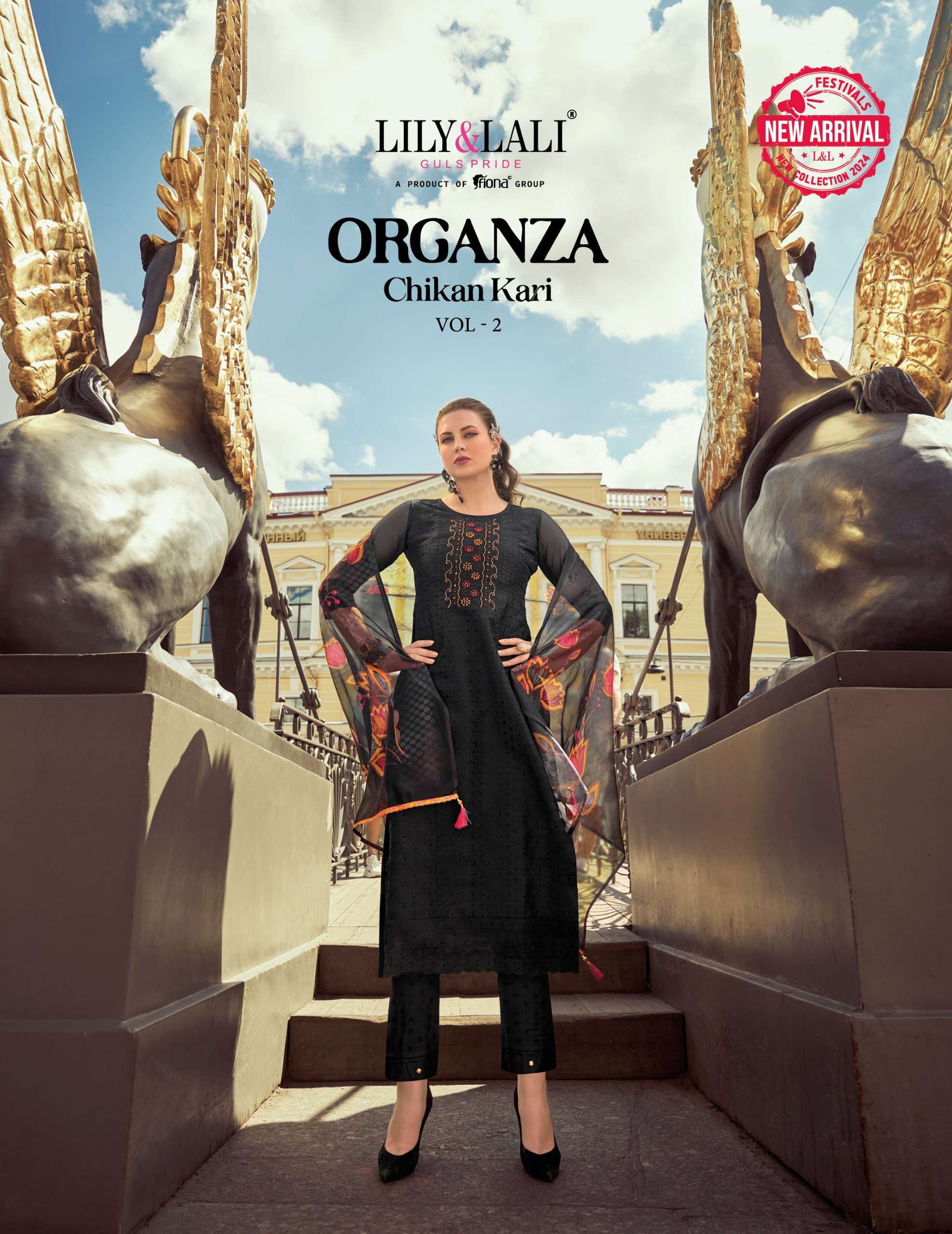 Organza Chikankari Vol 2 by LILY & LALI organza kurti collection manufacturer surat 