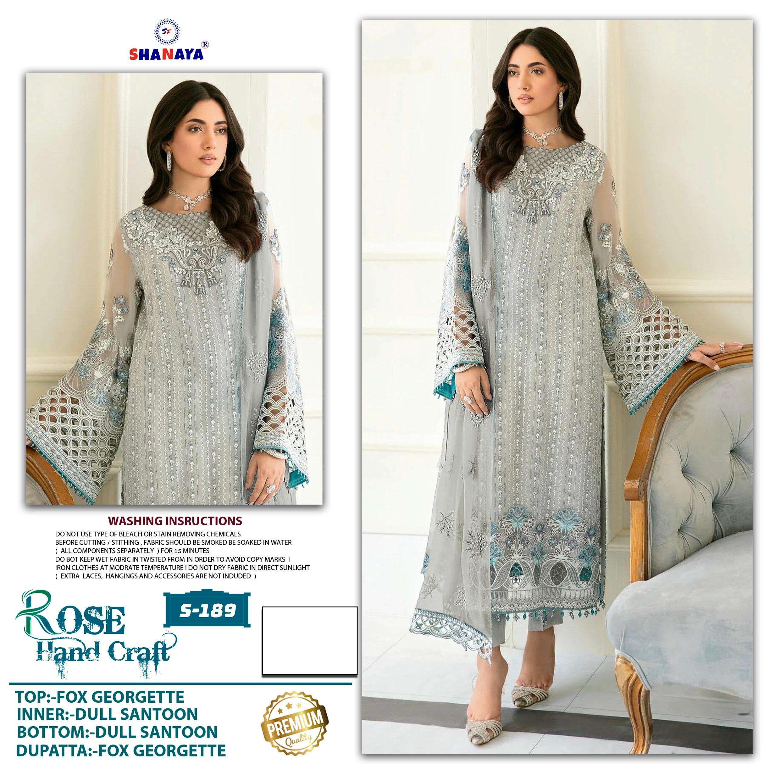 ROSE HAND CRAF D NO S 189 by SHANAYA fashion suit collection manufacturer surat 