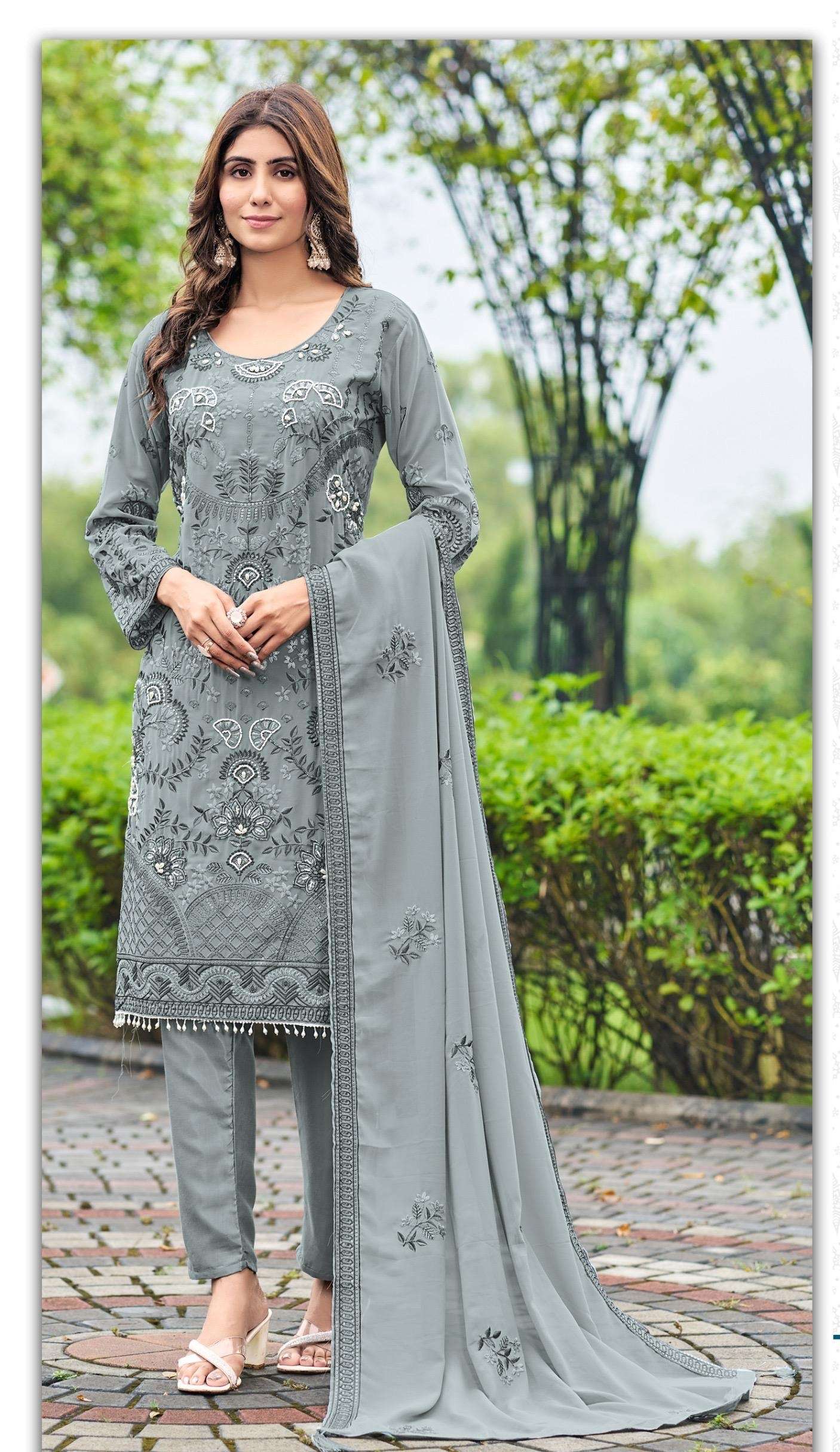 ROSE HAND CRAFT D NO S 199 By SHANAYA FOX GEORGETTE  suit collection manufacturer surat 