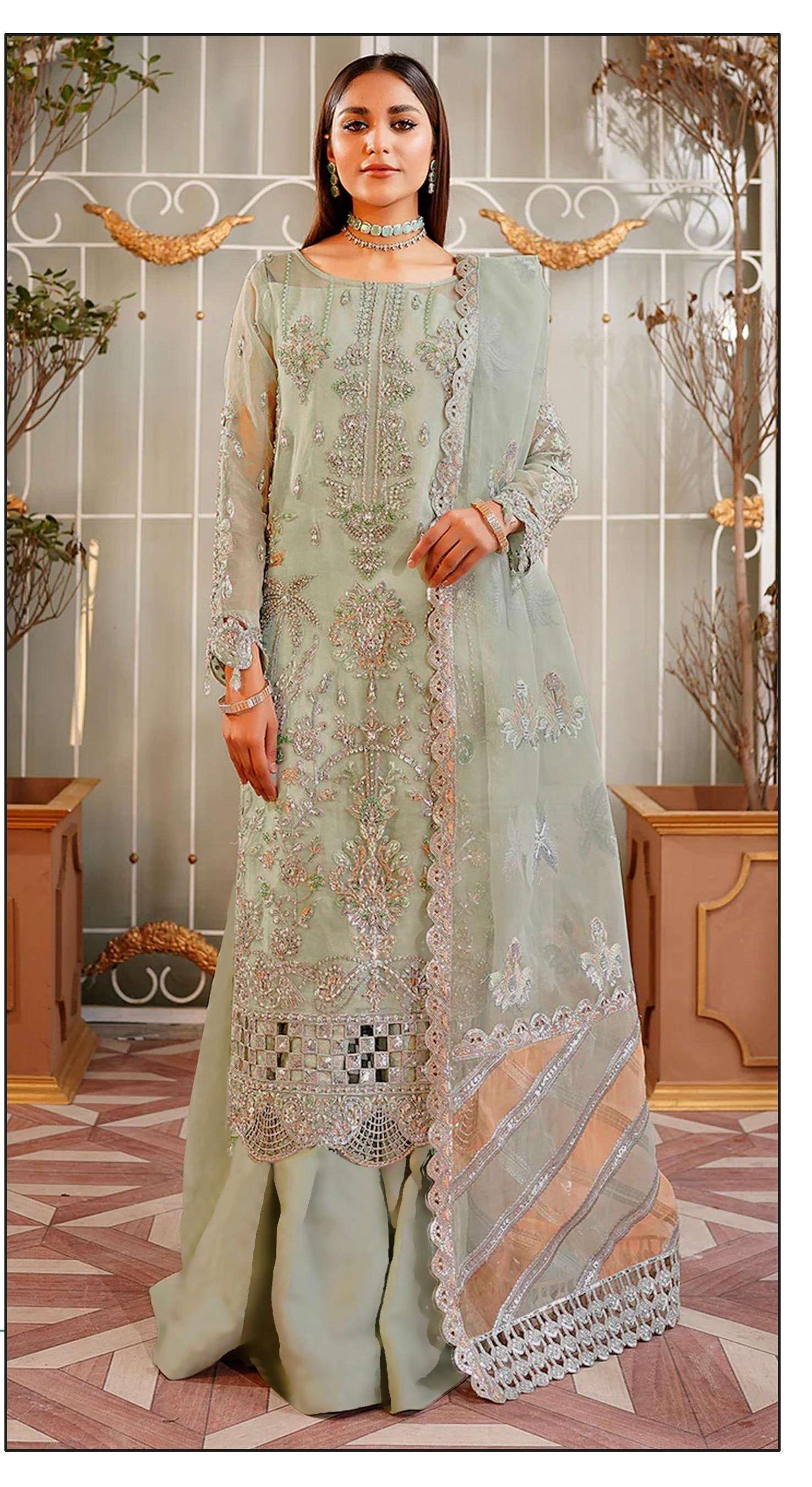 ROSE PERMIUM EDITION D NO S 161 By SHANAYA ORGANZA TISSU suit collection manufacturer surat