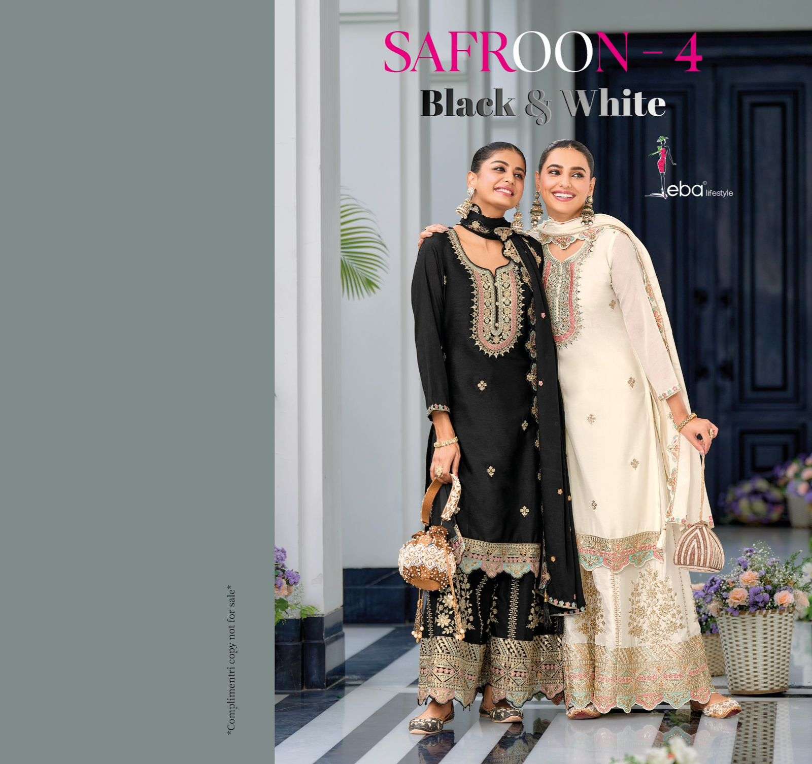 SAFROON vol 4 By eba lifestyle hevey Chinon suit collection manufacturer surat 