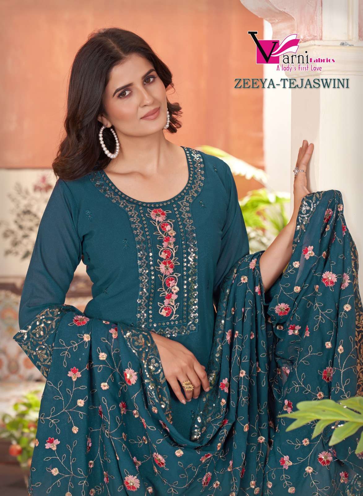 TEJASWINI SR 2601 2604 by VARNI FABRICS GEORGETTE kurti collection manufacturer surat 