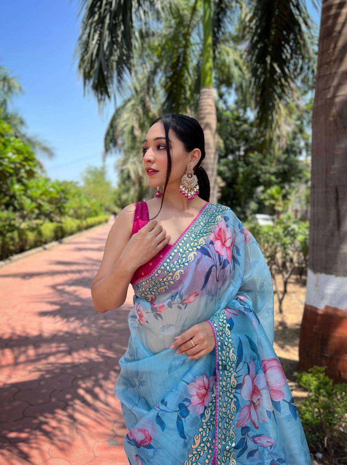 Vamakshi Organza Beautiful saree collection manufacturer surat 