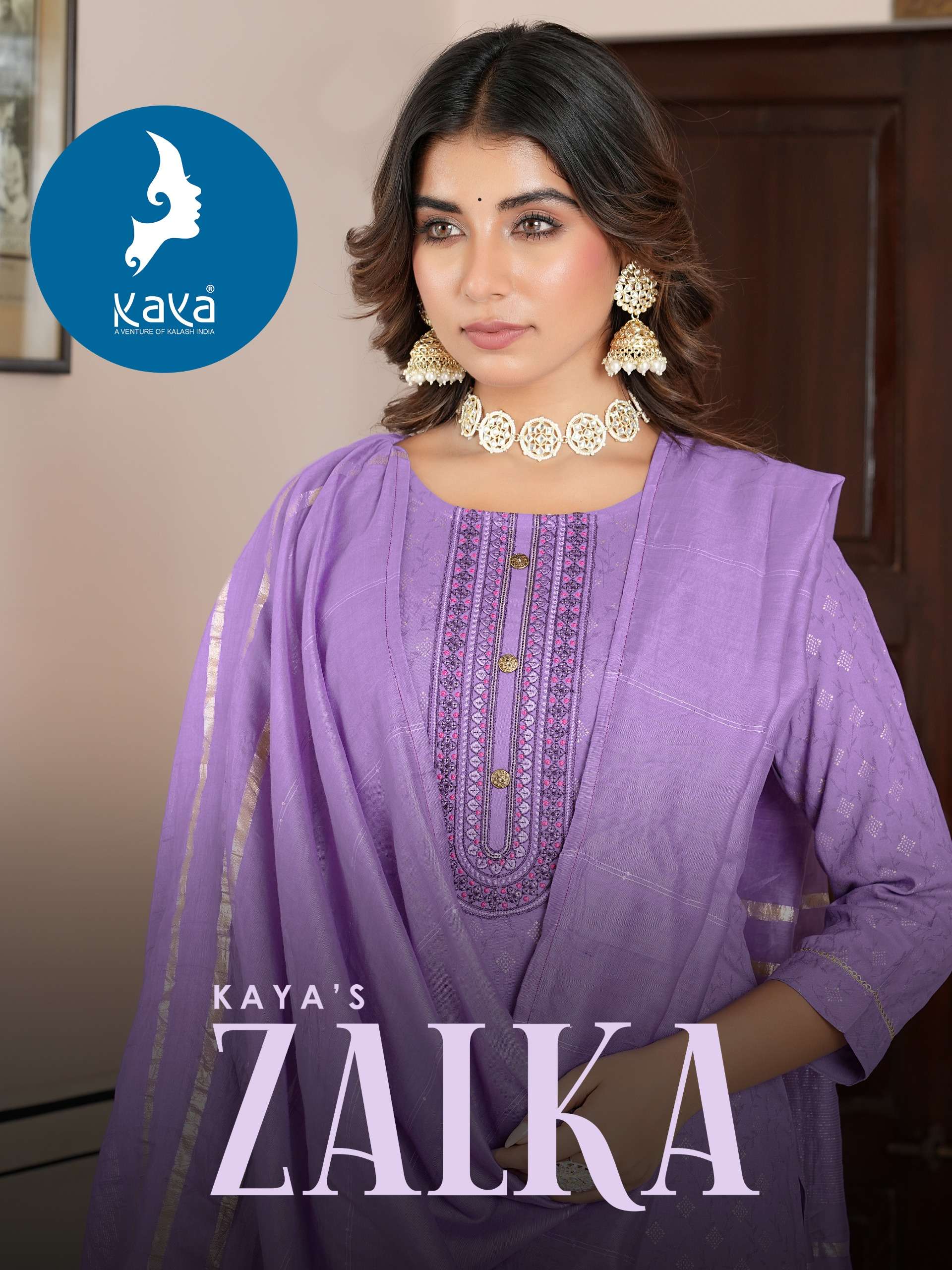 ZALKA by  kaya kurti REYON PRINT suit collection manufacturer surat 