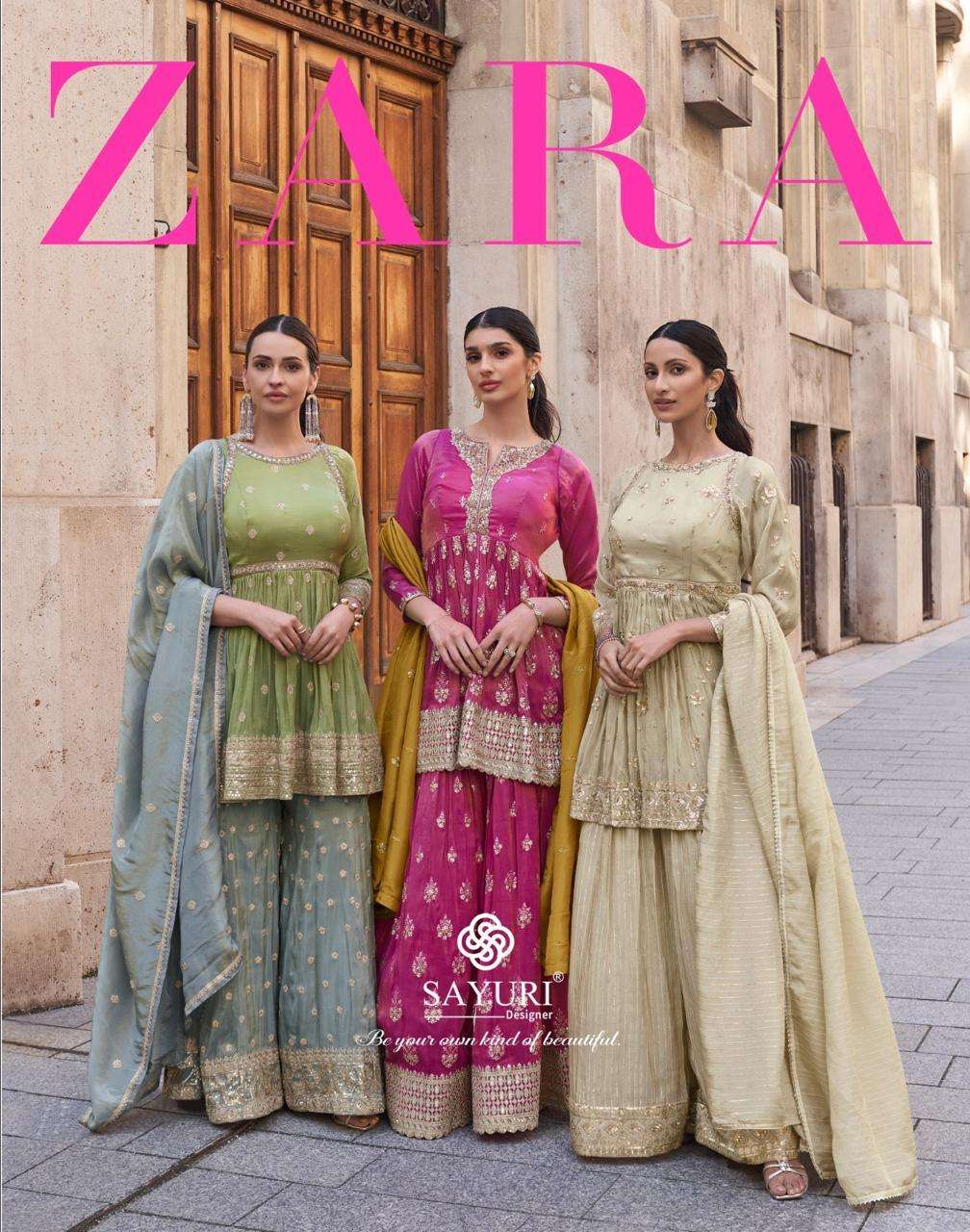 ZARA by SAYURI DESIGNER SIMAR plazo suit collection manufacturer surat 