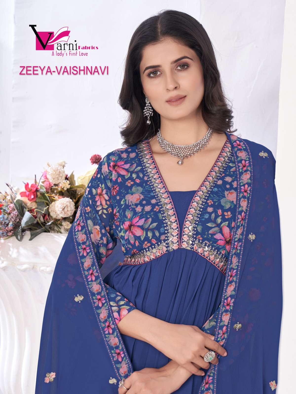 Zeeya Vaishnavi Sr 2101 2103 By varni Blooming Georgette kurti collection manufacturer surat 