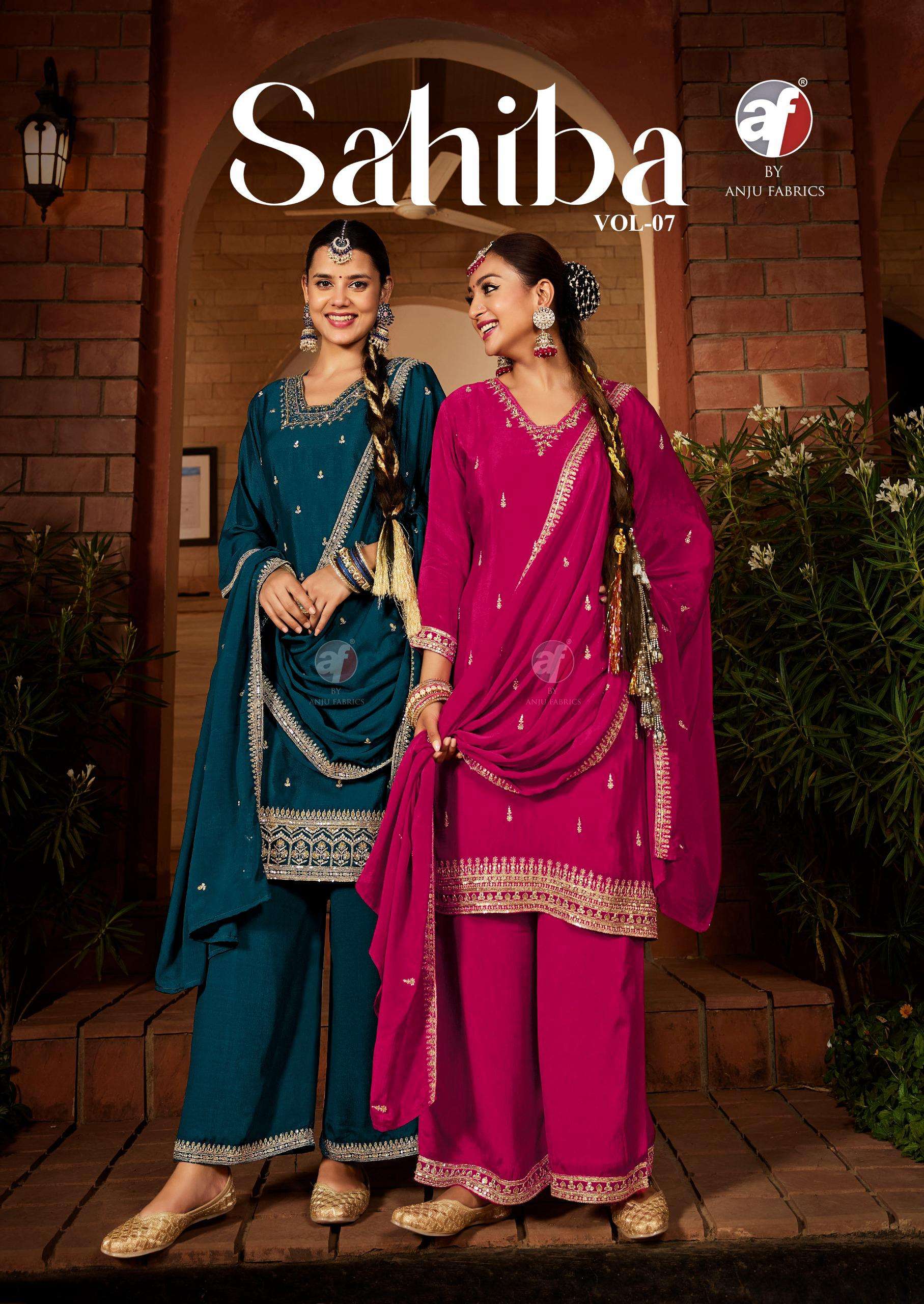 𝑺𝑨𝑯𝑰𝑩𝑨 𝒗𝒐𝒍 7 by anju fabric PURE CHINON 𝑺𝑯𝑶𝑹𝑻 𝑲𝑼𝑹...