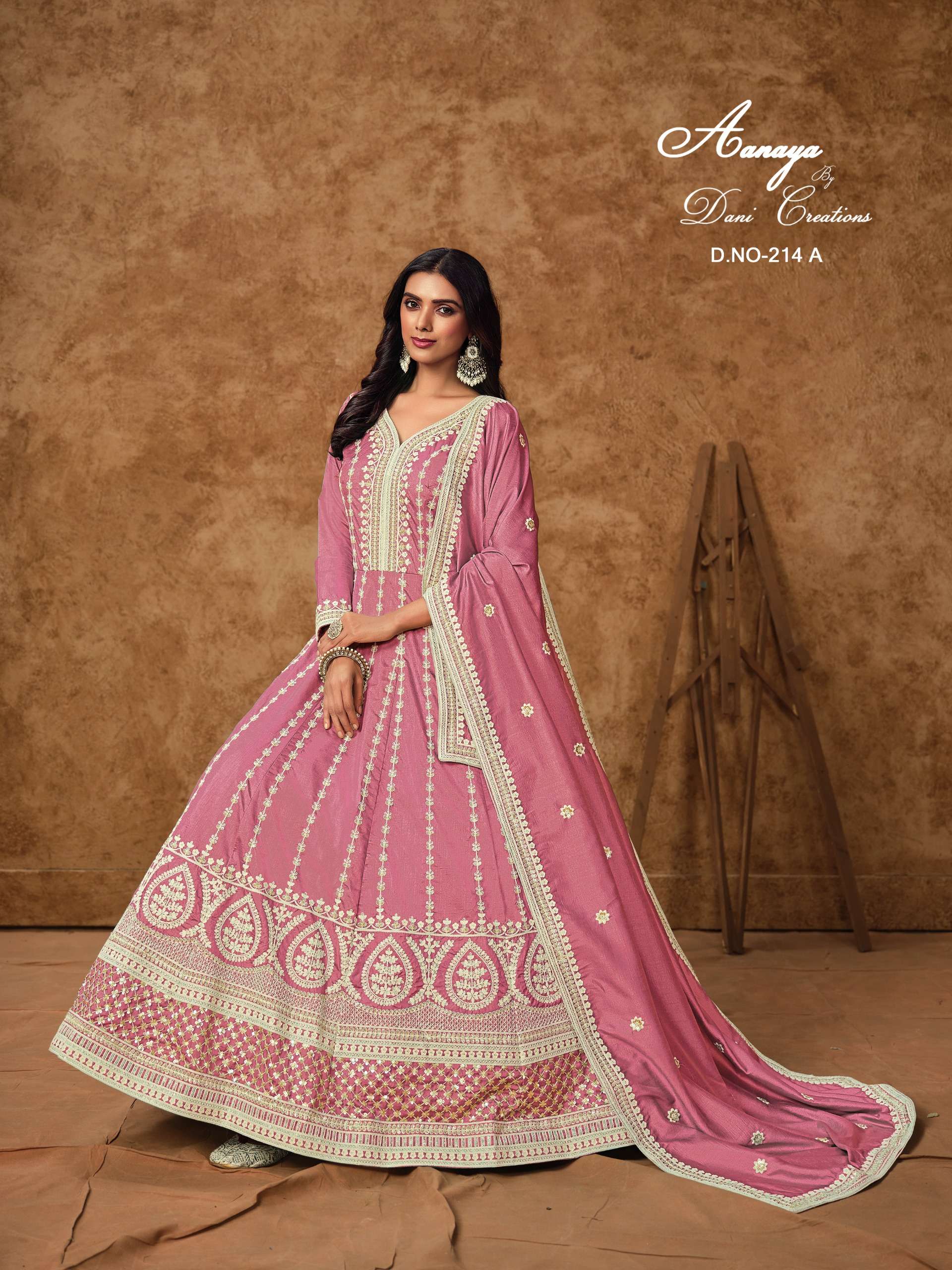 AANAYA VOL 214 by dani creation DOLLA SILK gown collection manufacturer 