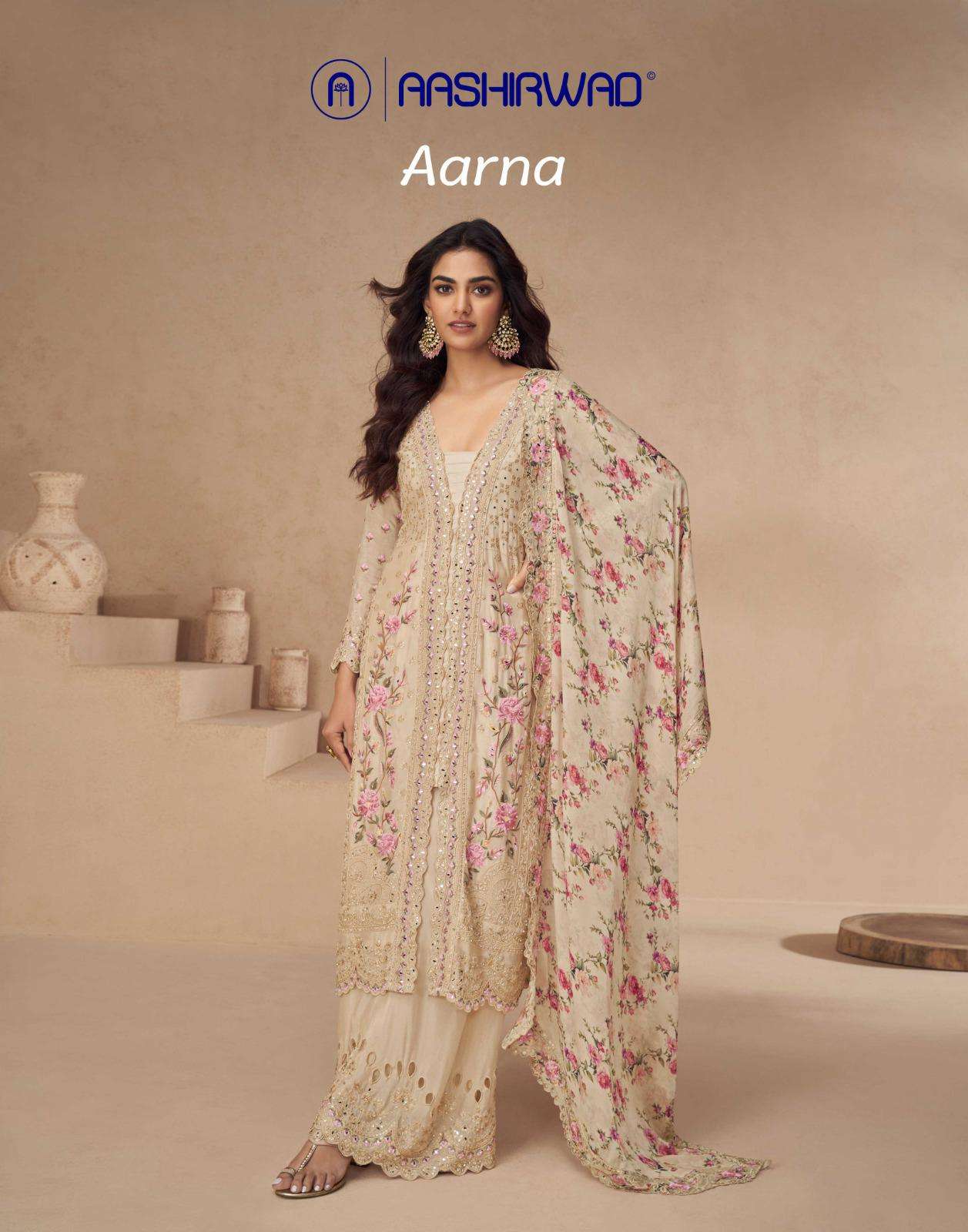 AARNA by AASHIRWAD CREATION CHINNON SILK suit collection manufacturer surat