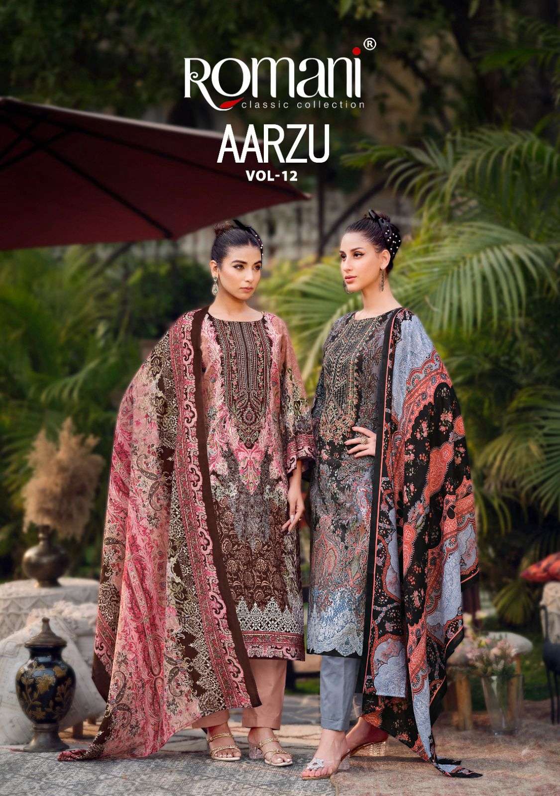 AARZU VOL 12 by ROMANI Premium Soft cotton suit collection manufacturer surat