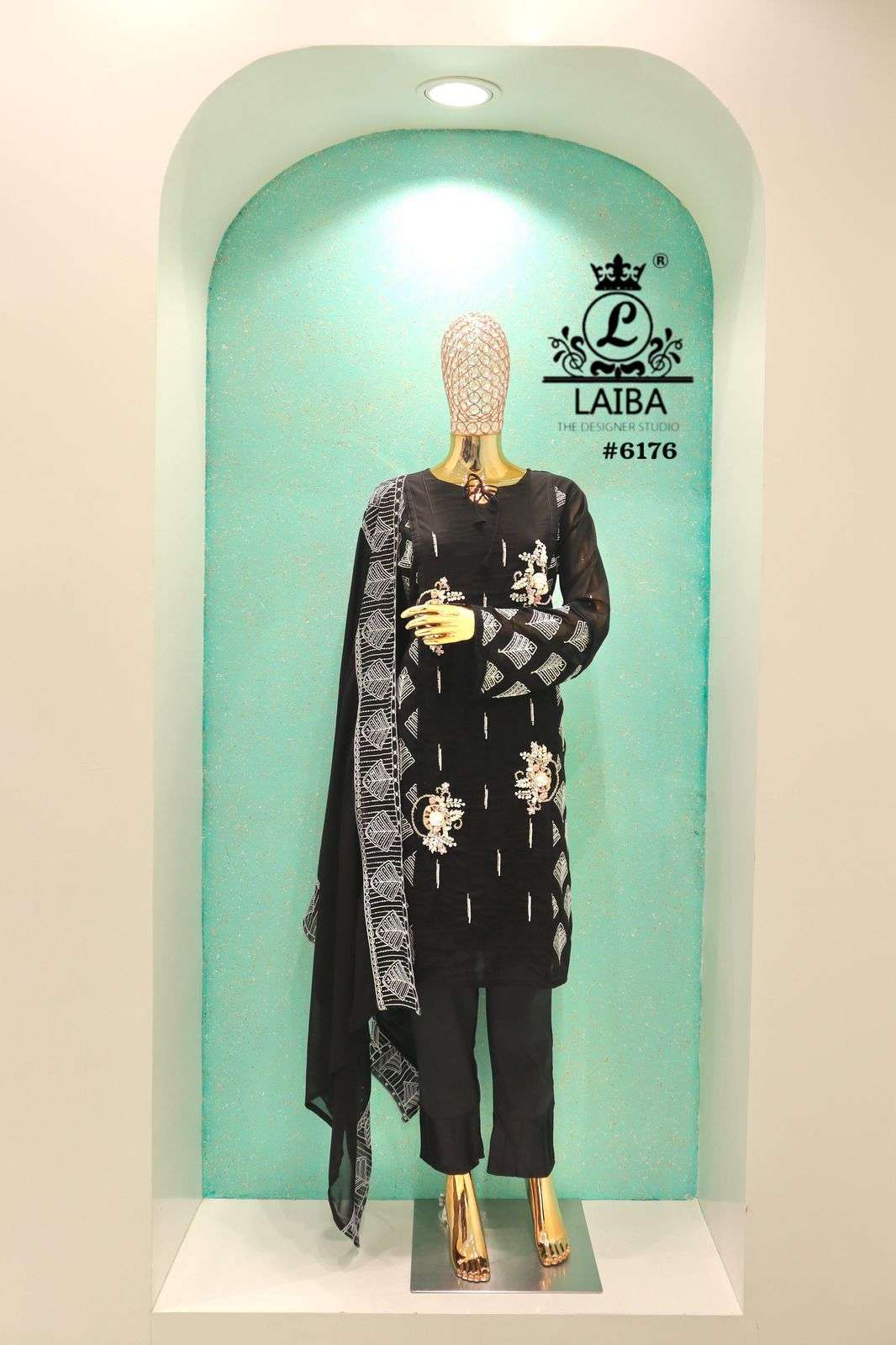 AM 6176 by LAIBA THE DESIGNER STUDIO Pure Georgette kurti collection manufacturer surat   
