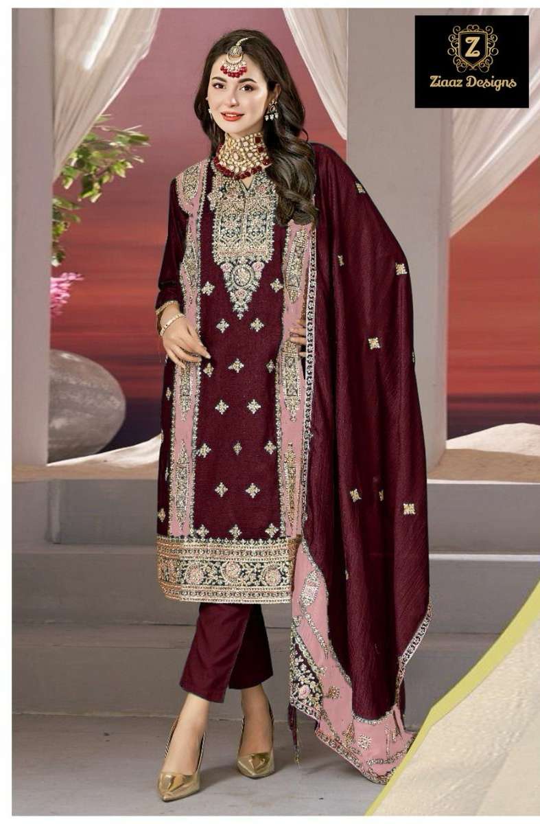 Believe  code 415 by Ziaaz Designs Chinon suit collection manufacturer surat 